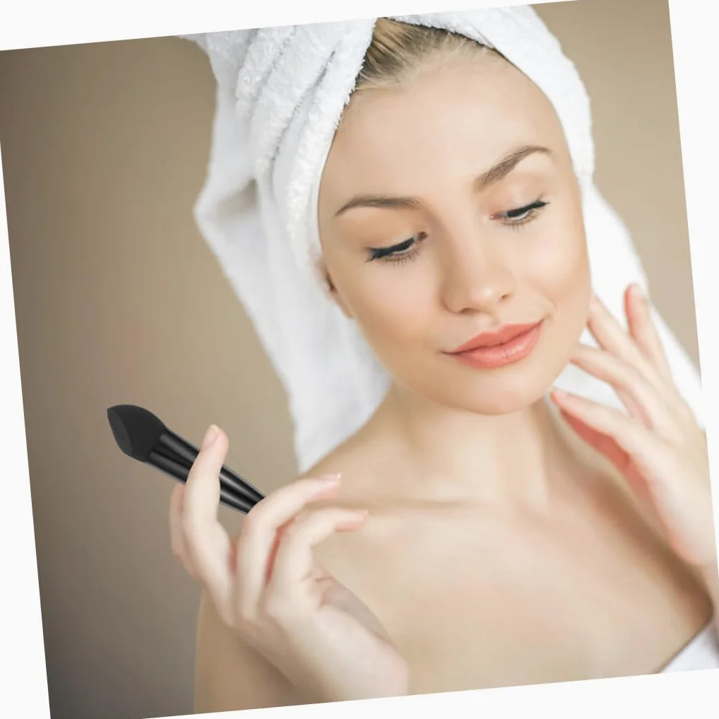 Esponjas De Maquillaje Flexibles y Pinceles De Esponja 6 Piezas Tamaño Portátil Para Productos De Belleza Uso Diario Profesional Kit Cosmético Rosa y Negro