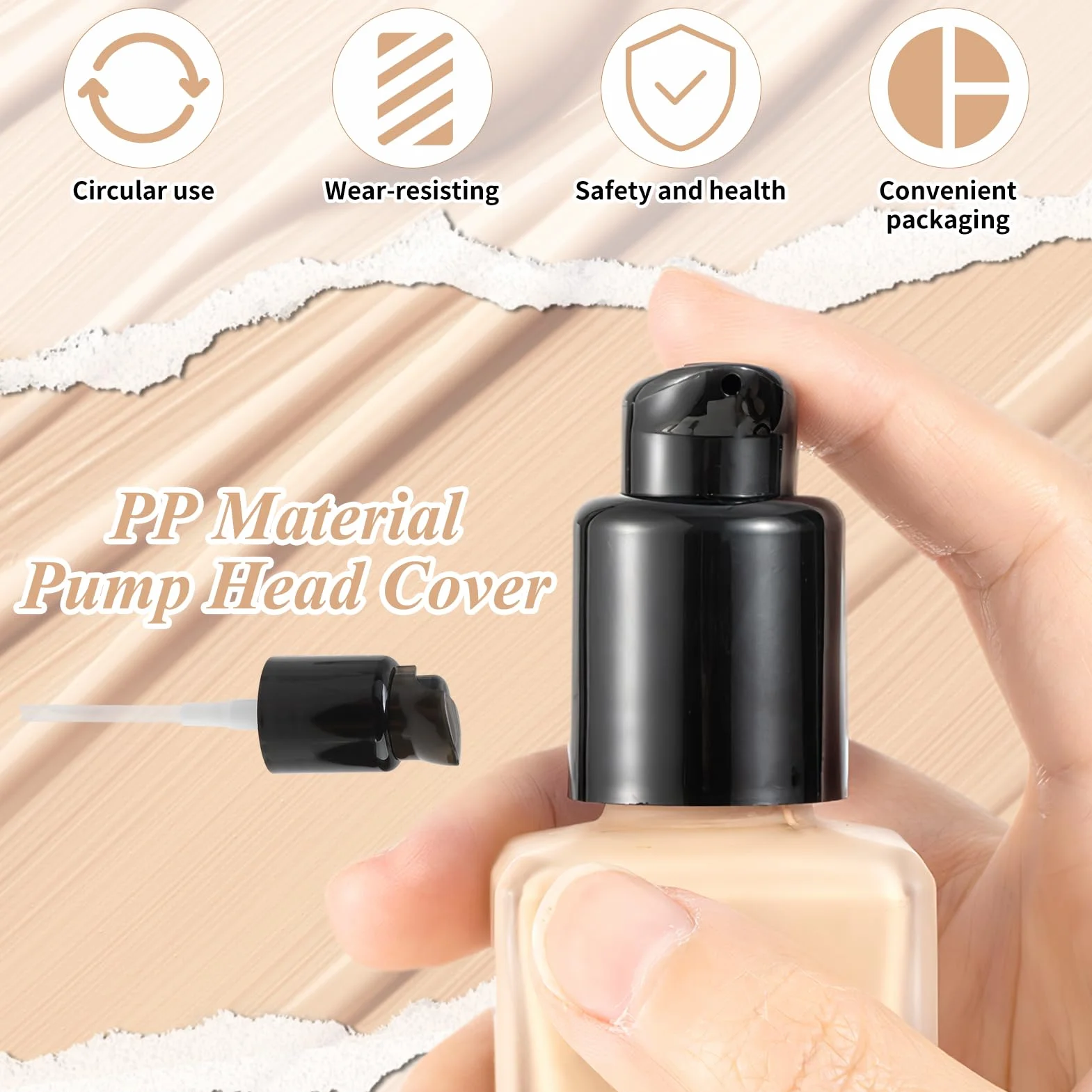 2 PCS Bombas de Base de Repuesto para MAC y Estee Lauder Double Wear Foundation, Cabezal de Bomba de Loción de Plástico, Bomba de la Fundación para Loción, Botellas, Muestras de Maquillaje