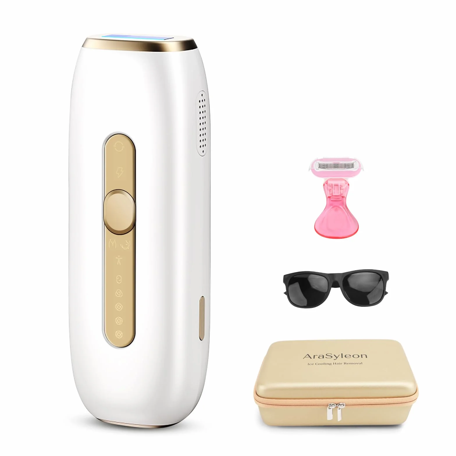 Depiladora Luz Pulsada IPL 1200 nm Refrigeración Zafiro 3 Modos 5 Velocidades Cuerpo y Rostro