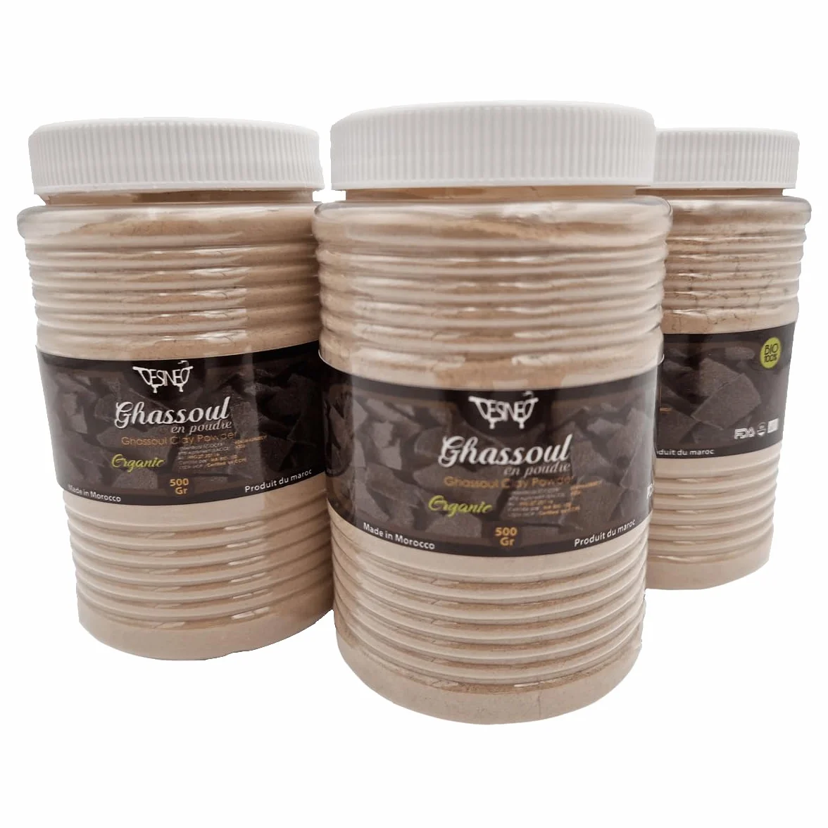 Ghassoul Arcilla blanca Orgánica Natural Beldi 1kg