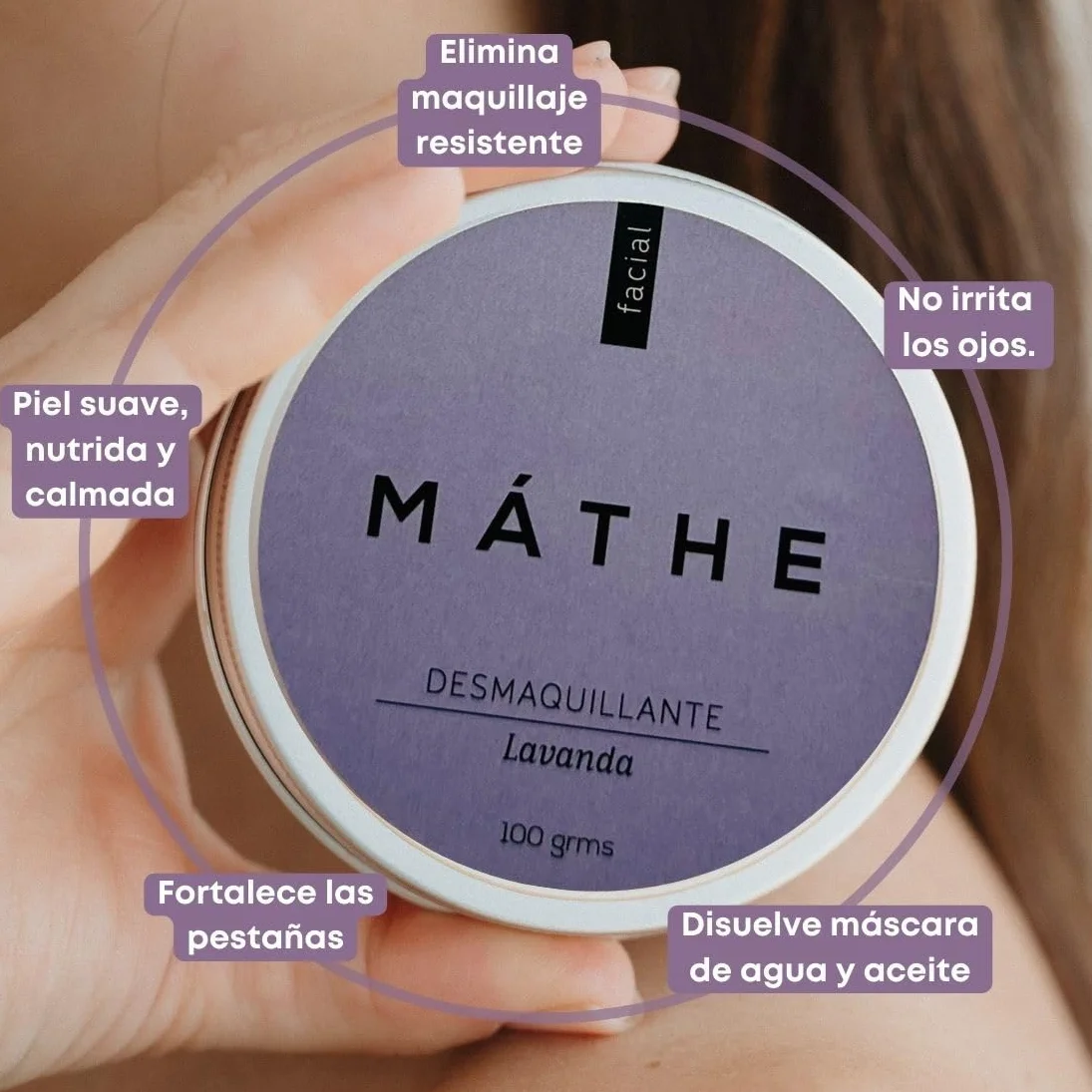 Bálsamo Desmaquillante Natural de Lavanda para Piel Sensible 30 g