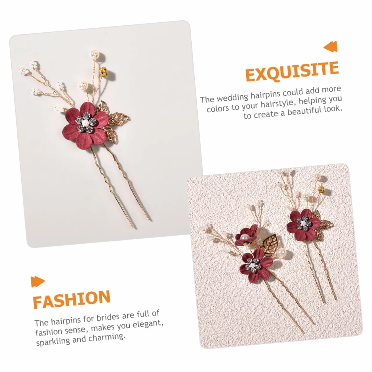 ifundom Horquillas De Pelo Mujer Boda Con Flores 4 Piezas Accesorios Para El Cabello De Novia