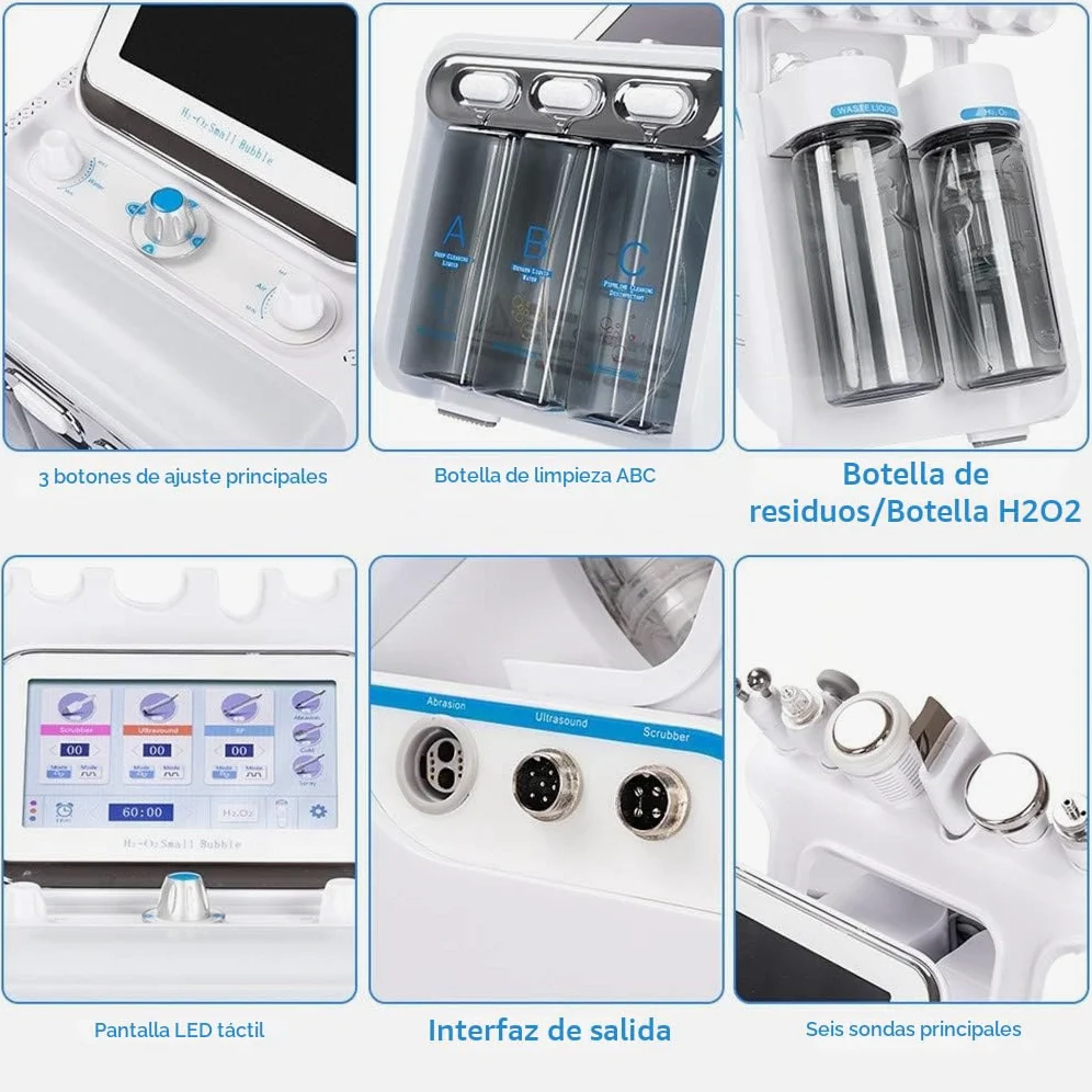 RAXST Hidrógeno y oxígeno Máquina de Belleza, 7-en-1 Profesional Diamante microdermabrasión máquina Peeling Agua Hydro dermoabrasión RF depurador HydraFacial Máquina