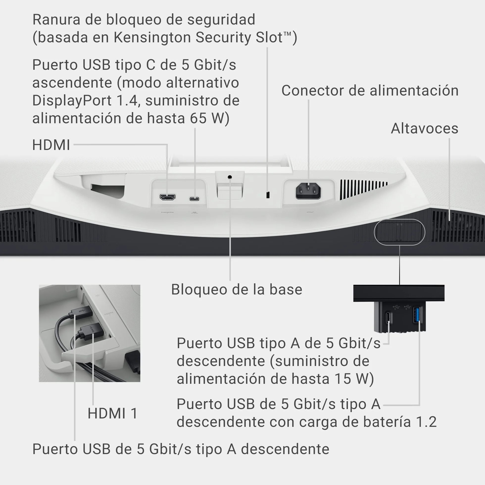 DELL 27 Plus USB-C Monitor S2725QC 4K UHD 3840x2160 120Hz IPS AMD FreeSync Premium 99% sRGB Ajuste de Altura Altavoces Integrados