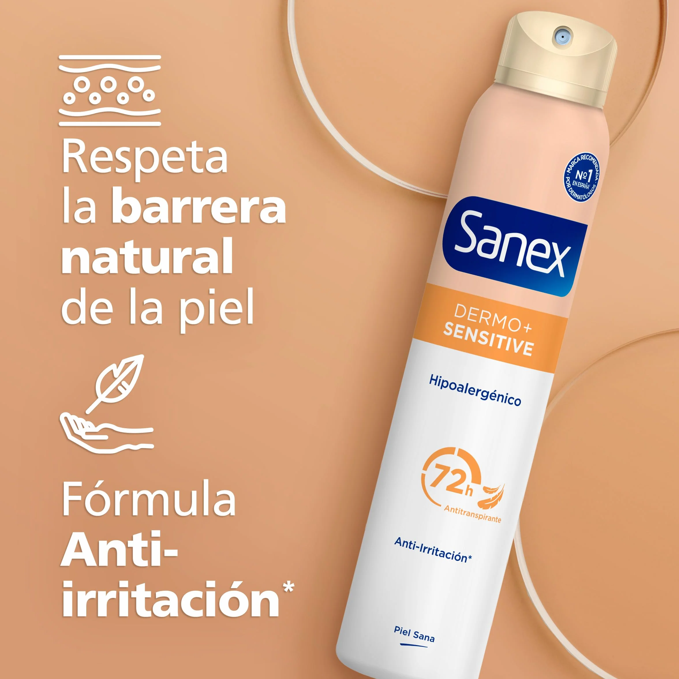 Sanex Dermo+Sensitive Antitranspirante Desodorante Spray 72 Horas Pack 6 x 200ml