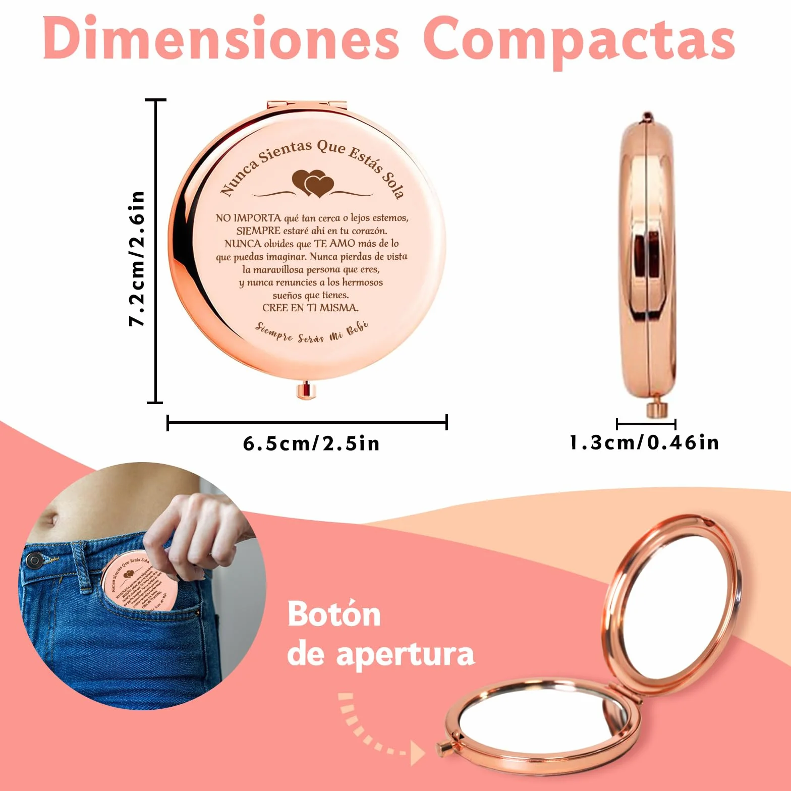 VivaJoy Regalos para Chicas de 18 años - Regalo de cumpleaños para Hija con Espejo Compacto