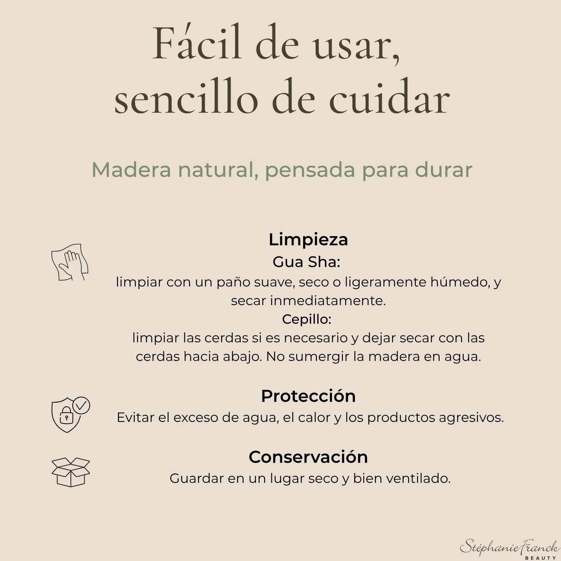 Stéphanie Franck Beauty Set Maderoterapia Cuerpo – Gua Sha Corporal de Madera y Cepillo en Seco – Masaje para Piernas, Muslos, Abdomen y Caderas
