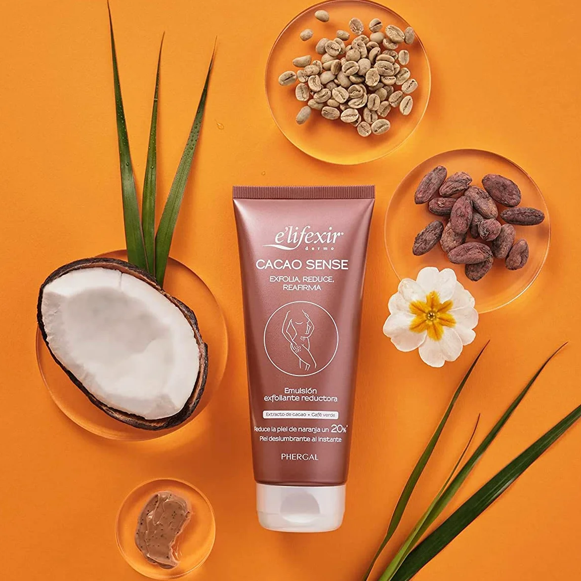 Elifexir Cacao Sense Exfoliante Corporal Reductor y Reafirmante 200 ml