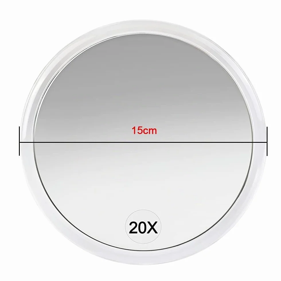 Espejo con ventosas 15cm redondo para maquillaje y viaje