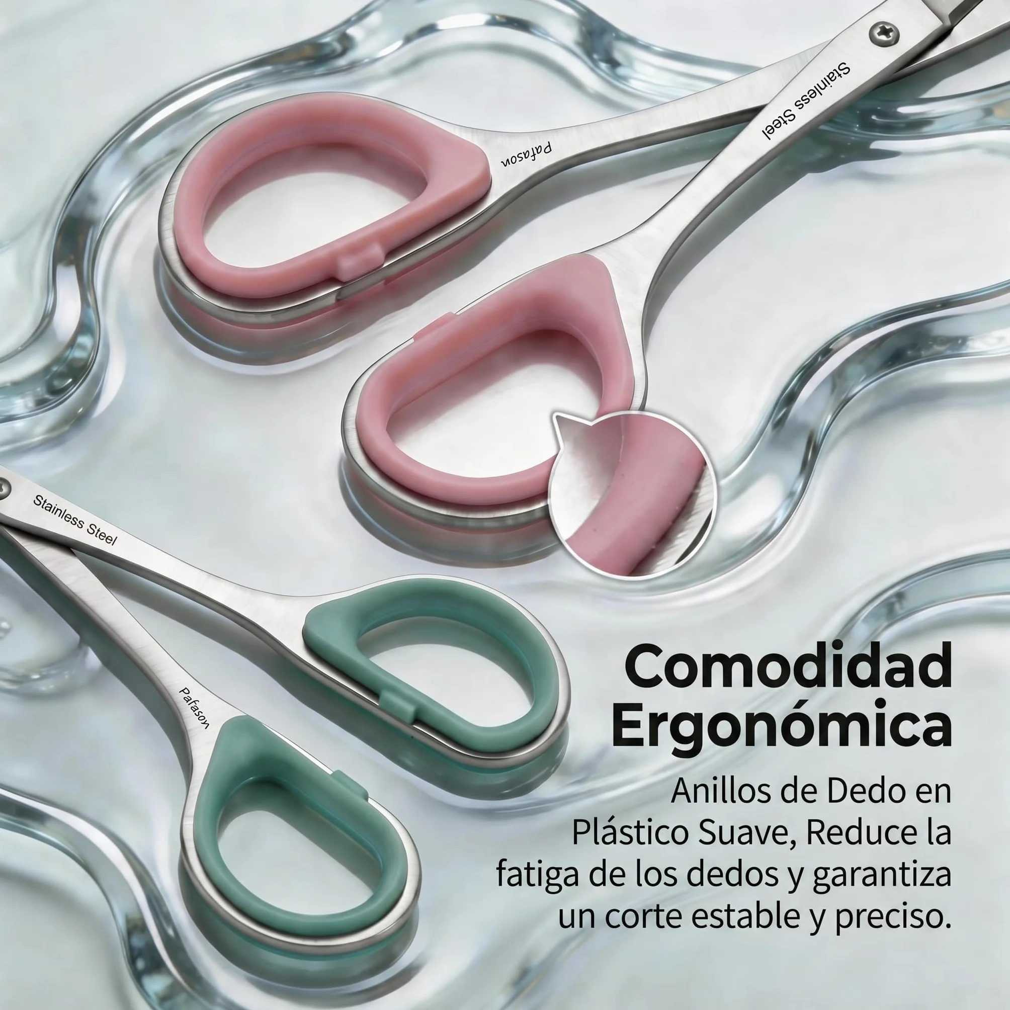 PAFASON Tijeras Cutículas 2 Piezas Punta Curva Recta Manicura Pedicura Estuche Cuero Premium