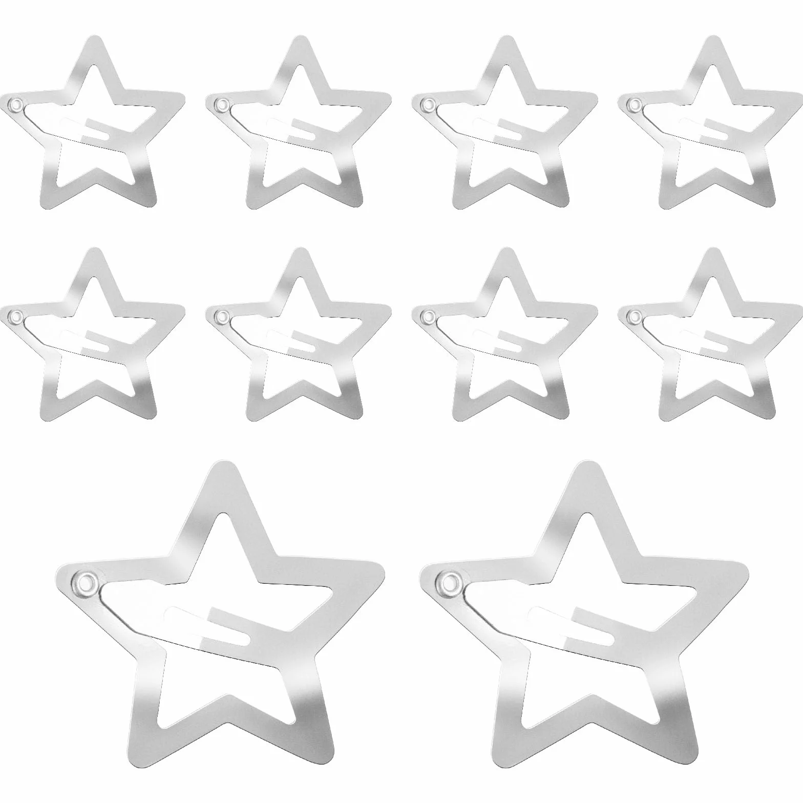 Broches de metal para el cabello con forma de estrella plateados 10 piezas pasadores para el cabello con huecas