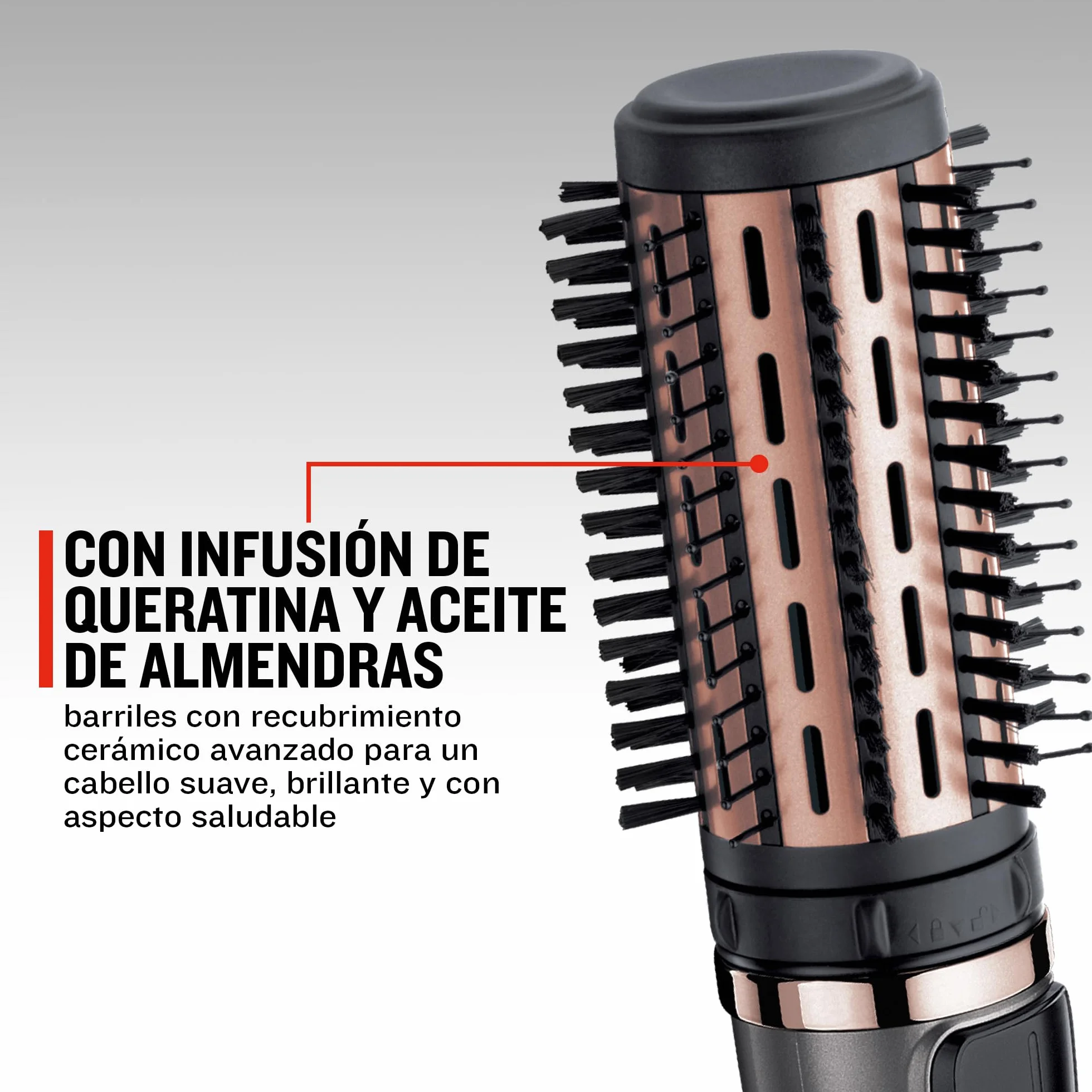 Remington Cepillo de Aire Voluminizador Giratorio Keratin Protect AS8811, 1000 W, Cerámica, 2 Temp/Velocidades, Gris