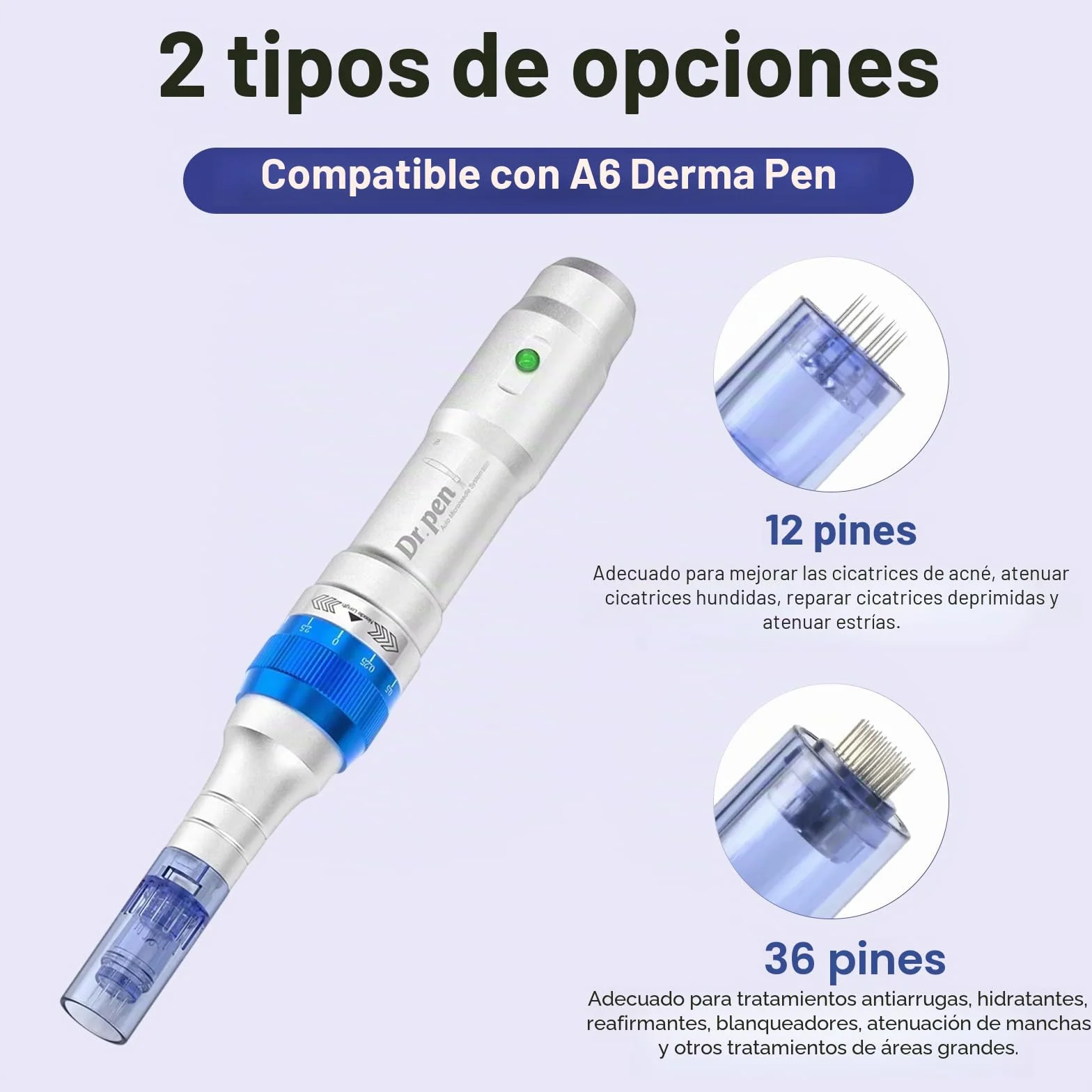 Cartuchos de Agujas Dermapen 36 Puntas Repuesto Ultima A6, 10 Unidades