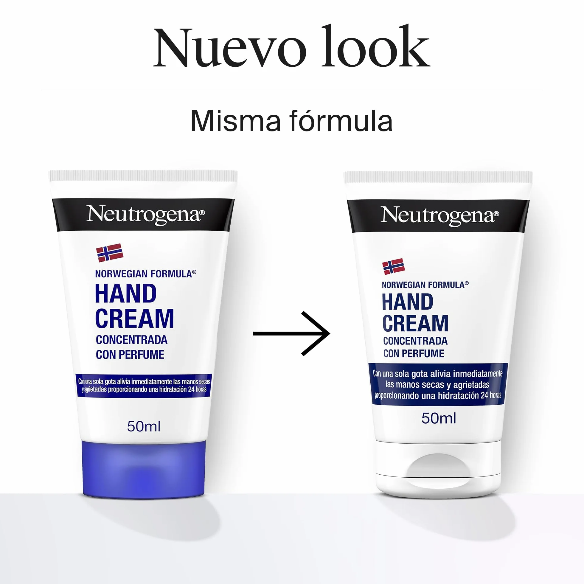 Neutrogena Duplo Crema de Manos Concentrada con Perfume 2 x 50 ml reparadora para pieles sensibles agrietadas y secas con glicerina y vitamina E