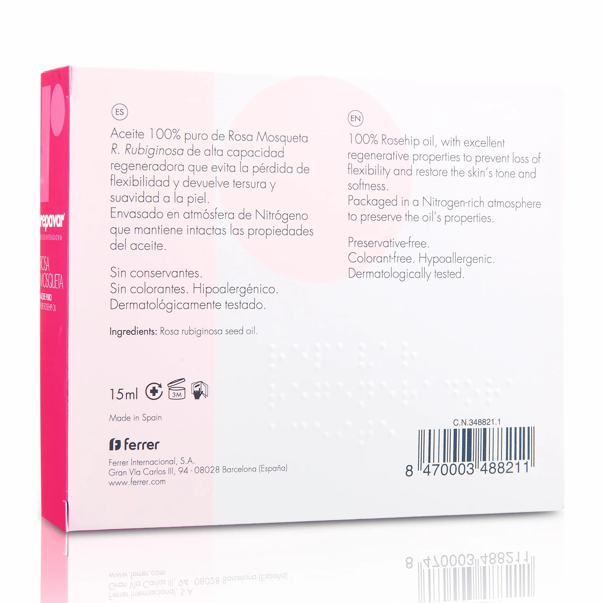 Repavar Aceite Rosa Mosqueta Puro 100% Primera Presión en Frío 15 ml