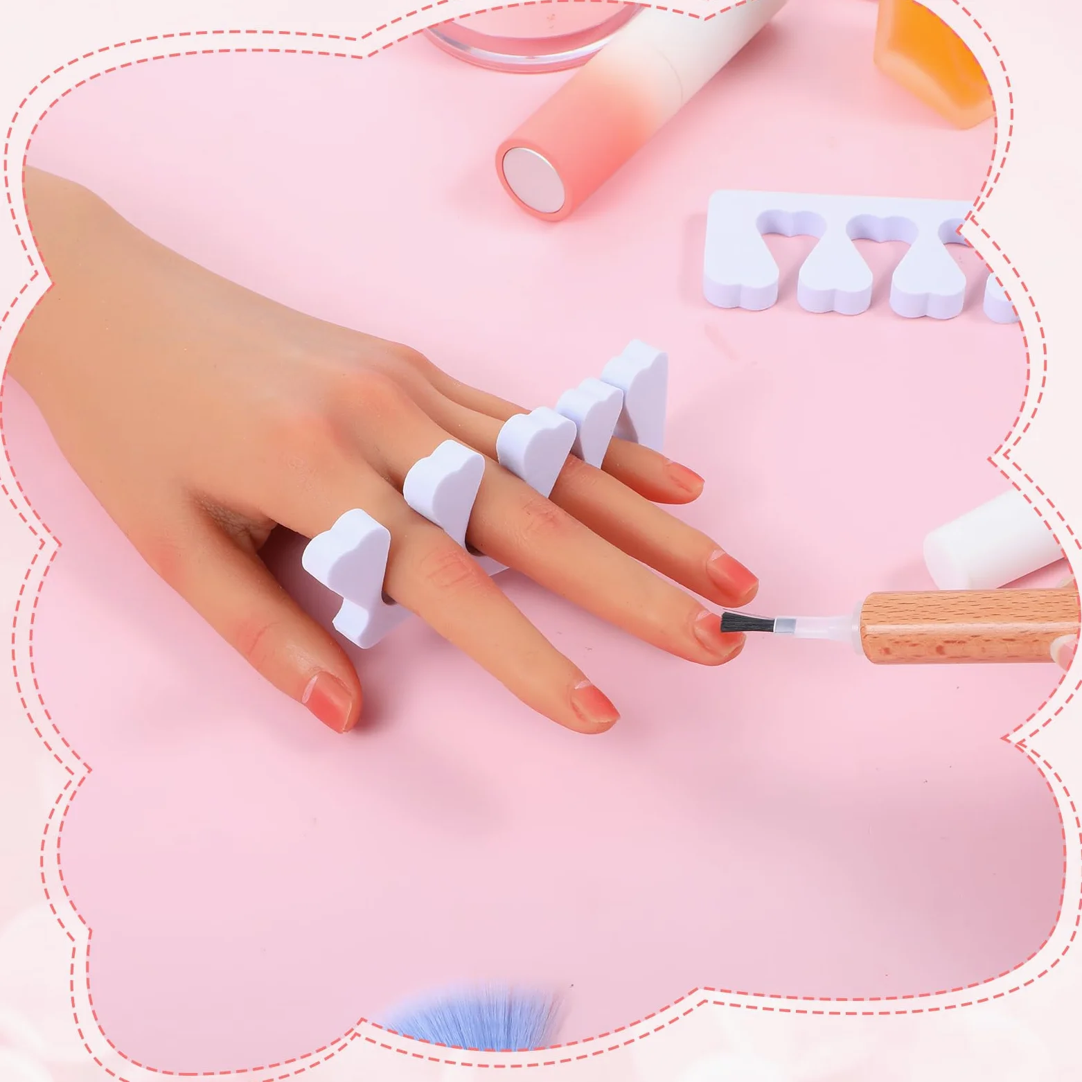 300 separadores de dedos para esmalte de uñas, separador de dedos a granel, pedicura, pie correcto para hombres y mujeres, esmalte de uñas, suministros de pedicura cómodos y suaves (blanco)