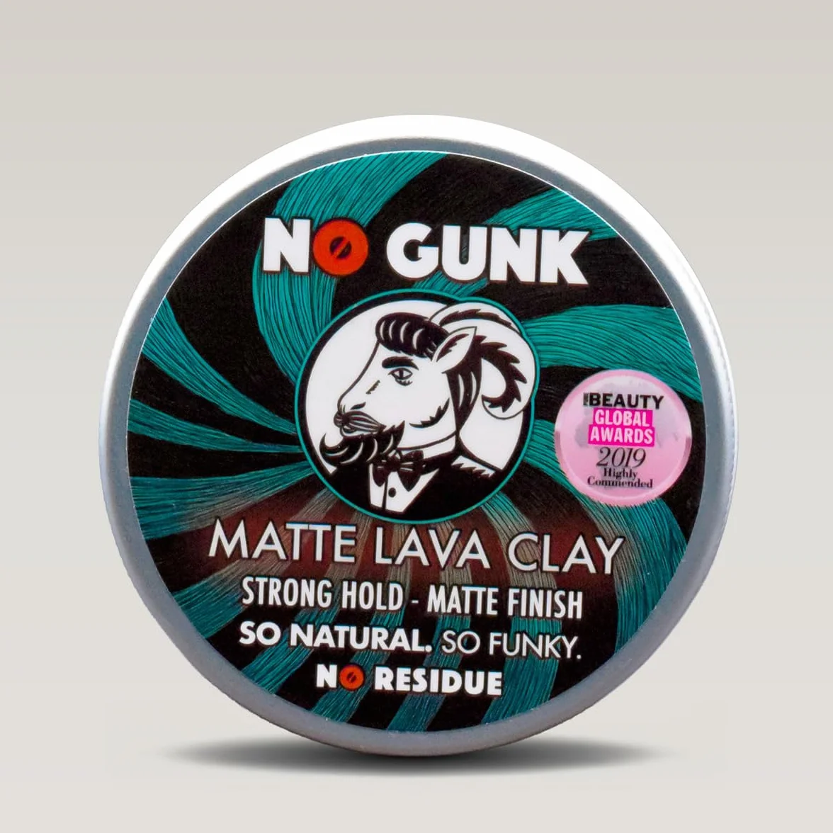 NO GUNK Arcilla Pasta Cera de Peinado Mate 100% Natural Orgánica Fijación Fuerte 50g