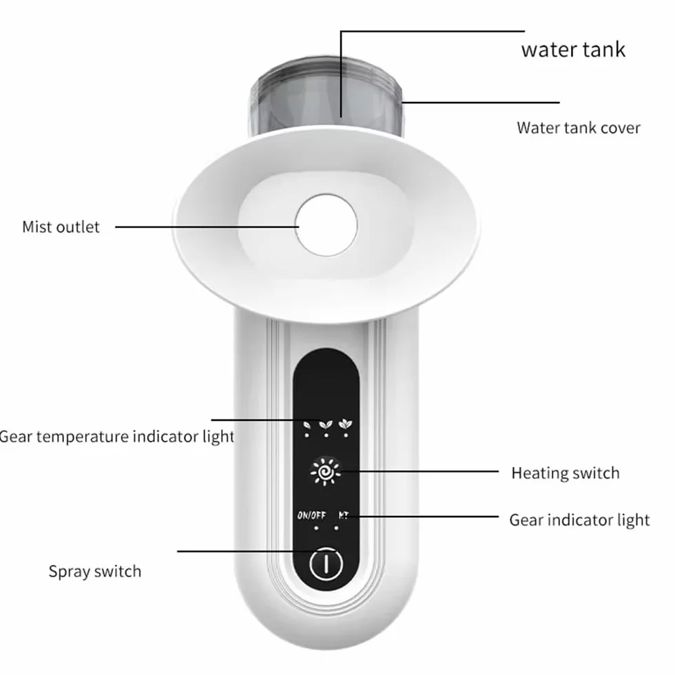 Vaporizador facial para ojos secos, terapia de vapor, niebla caliente recargable