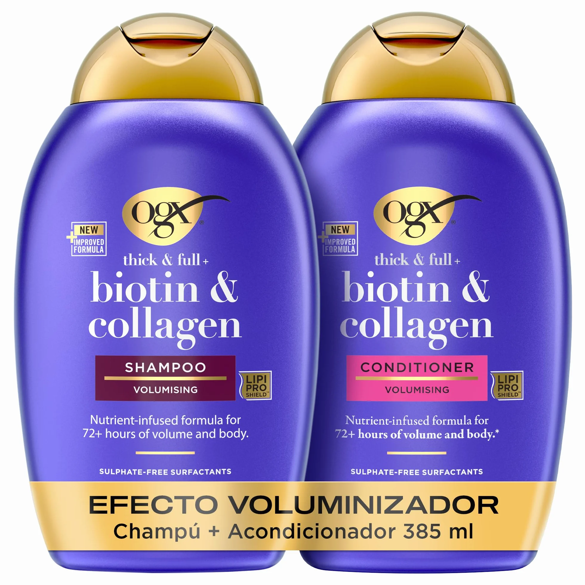 OGX Biotin & Collagen Thick & Full+ Shampoo and Conditioner Set, 2x385 ml