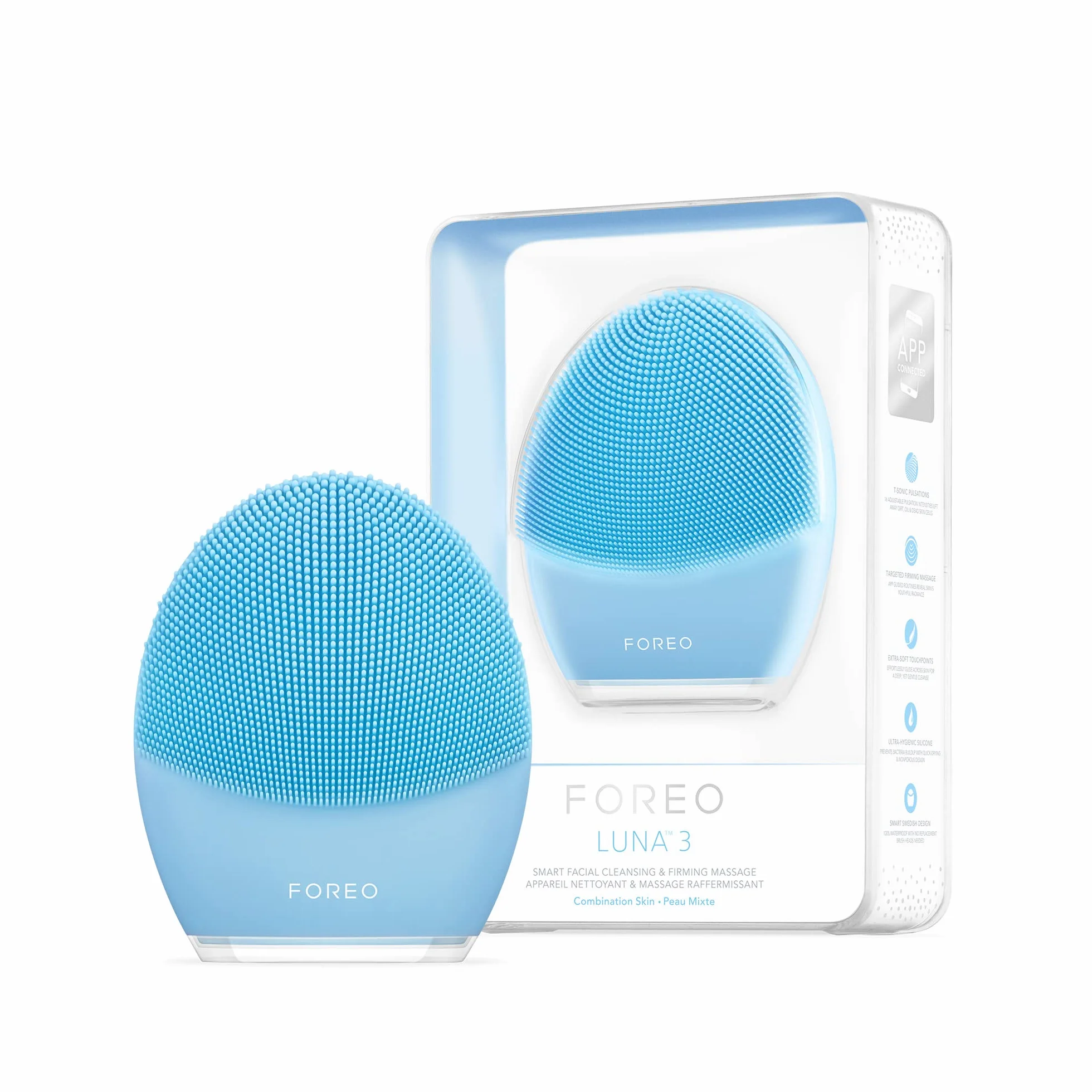 FOREO LUNA 3 Piel Mixta Cepillo de Silicona Limpieza Facial Masajeador Eléctrico Skin Care