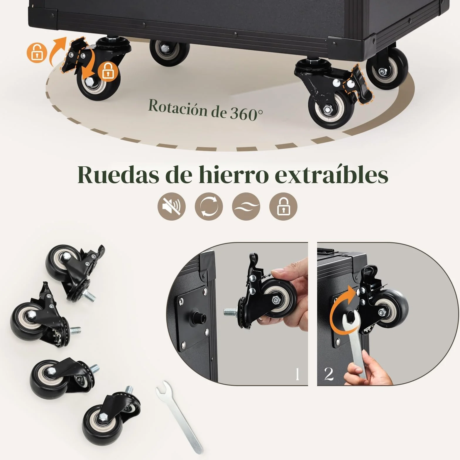 Maleta de Maquillaje con Mesa y 5 cajones Maletín de Maquillaje Profesional con Ruedas Caja Maquillaje Maleta Peluquería Grande Mesa de Manicura móvil Trolley Maquillaje, Negro