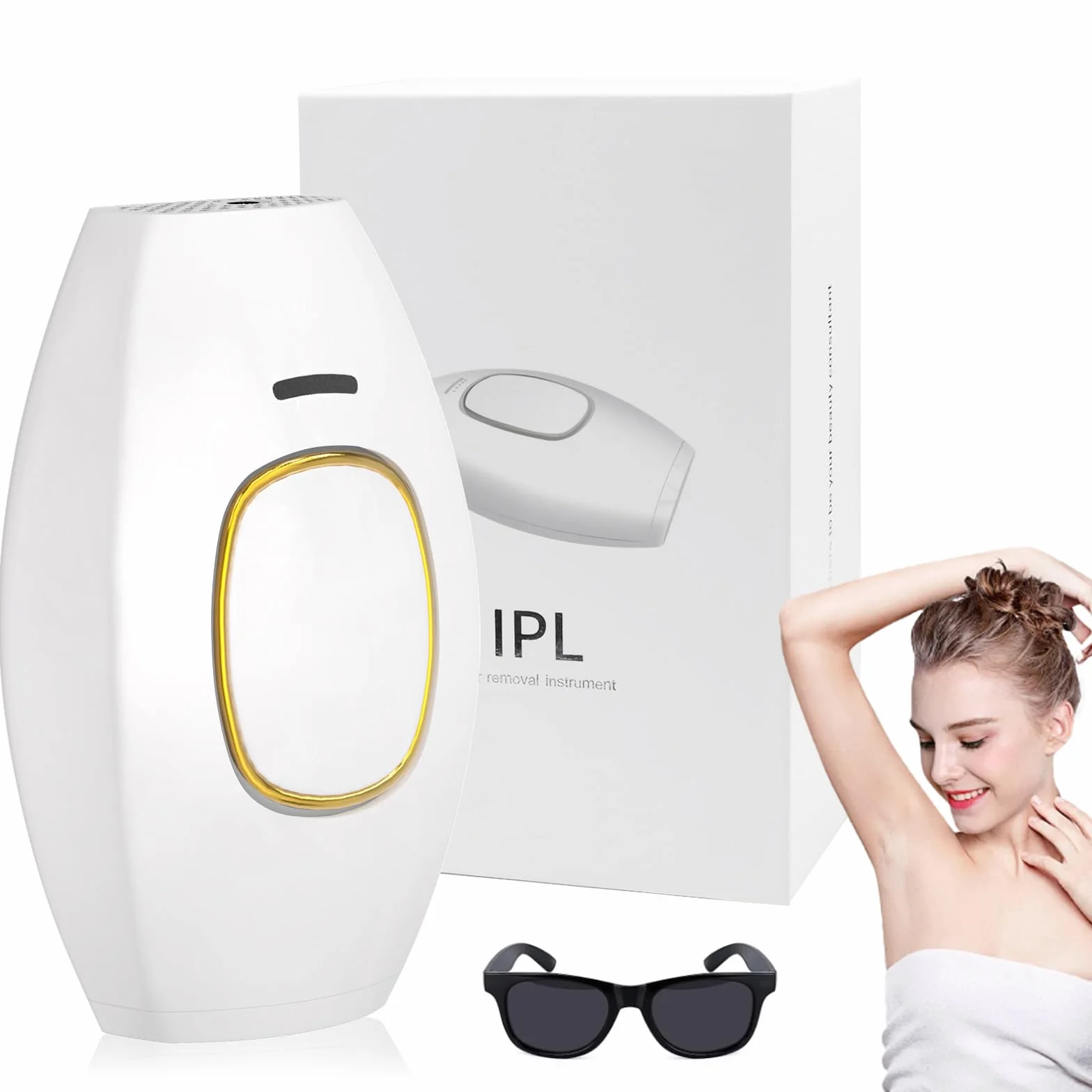 Depiladora Laser IPL 999,999 Flashes Luz Pulsada 5 Niveles de Energía para Mujer Hombre Cara Brazos Piernas
