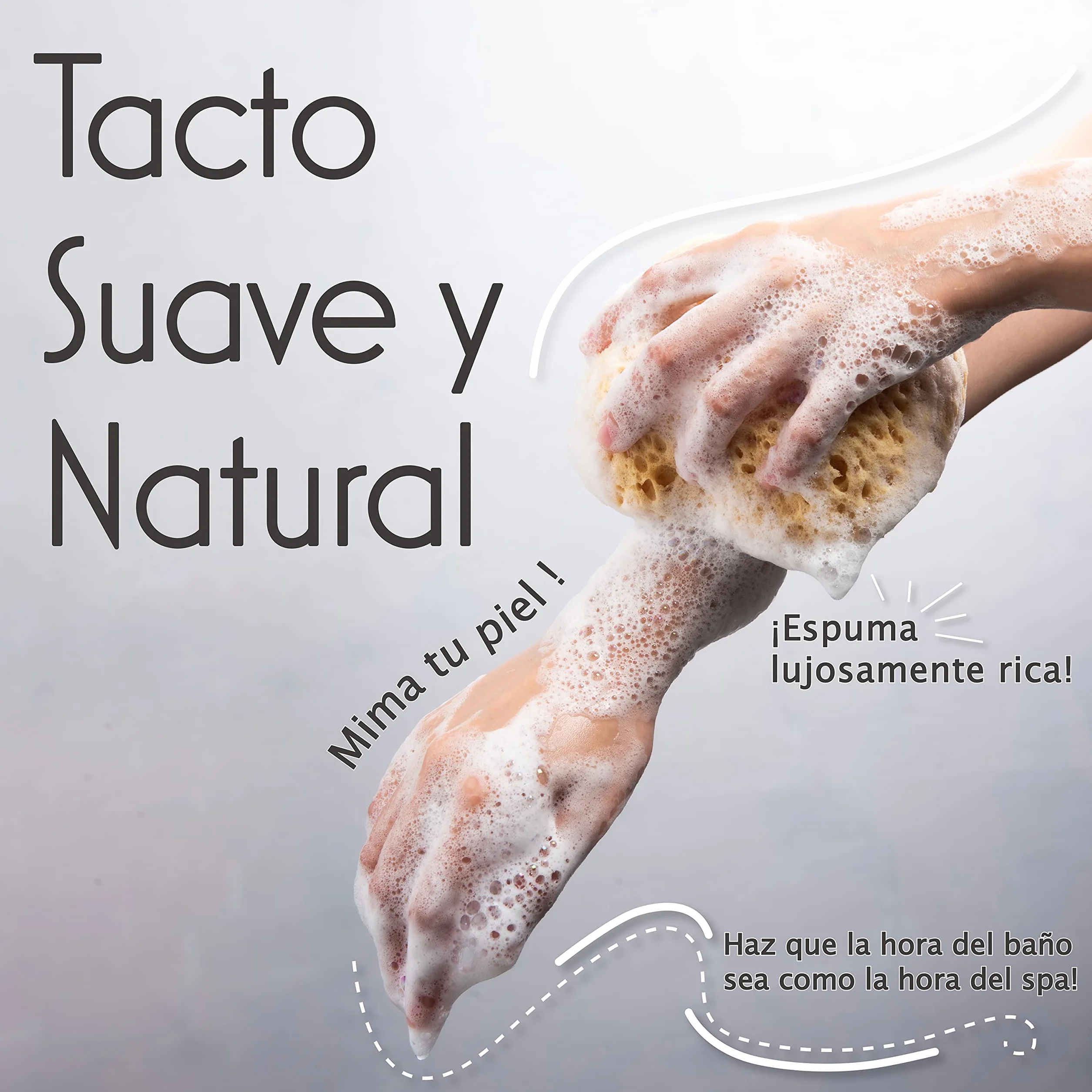 myHomeBody Esponja de baño lufa espuma grande curva paquete de 3
