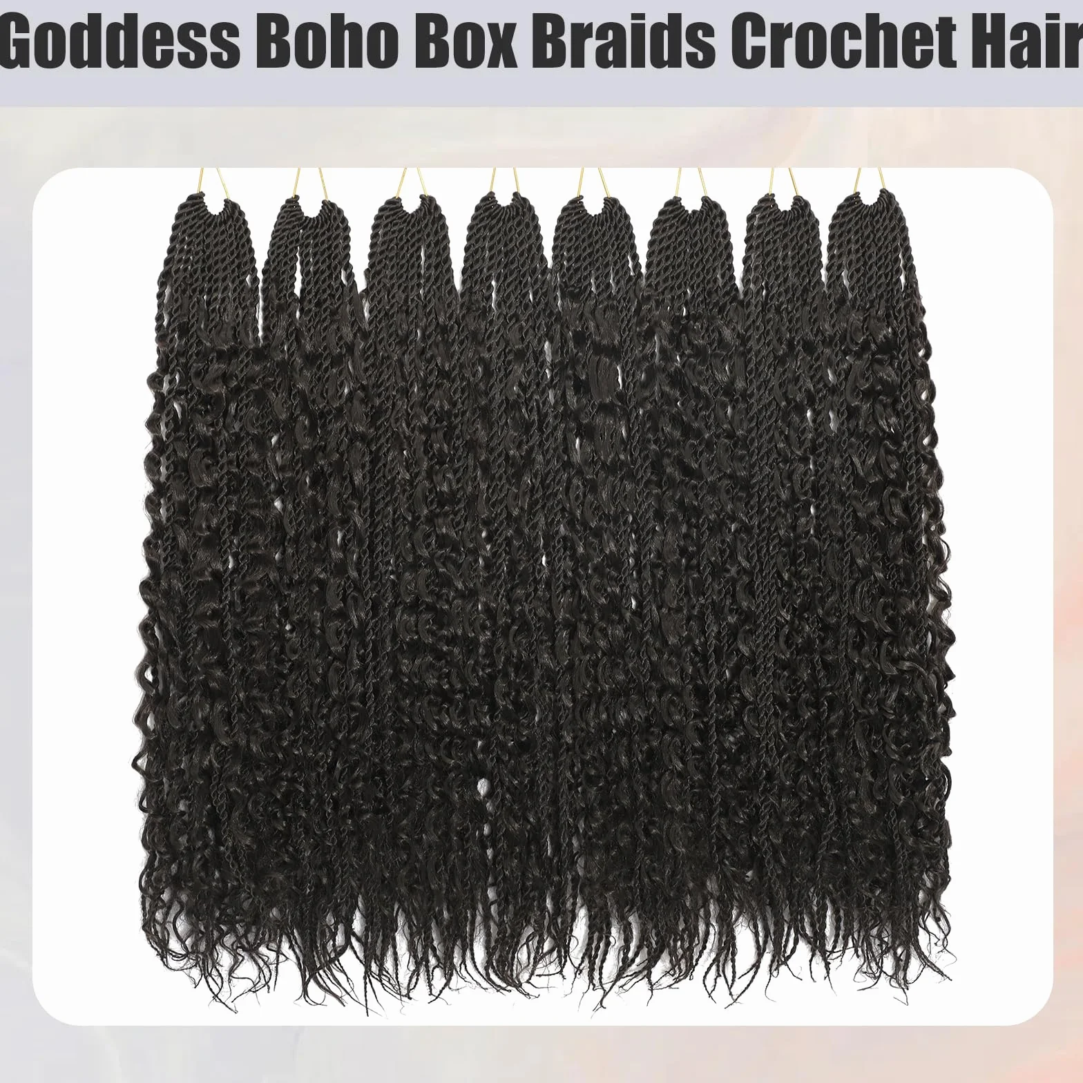 Goddess Boho Box Braids Crochet Hair 18 Inch 8 Packs Pre Looped Water Wave Hair Extension for Women