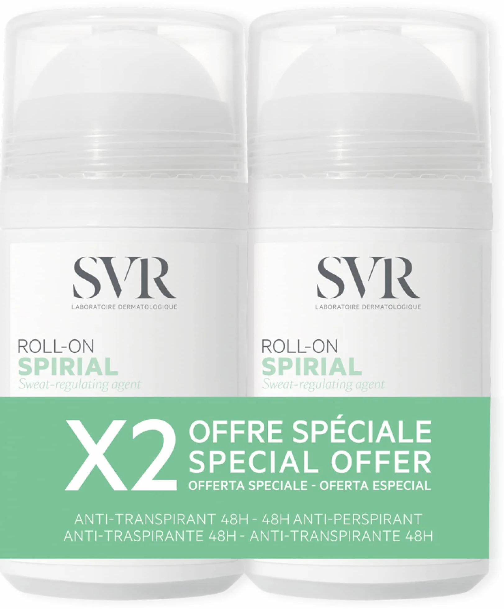 SVR Spirial Desodorante antitranspirante 48h Bola Lote 2x50ml