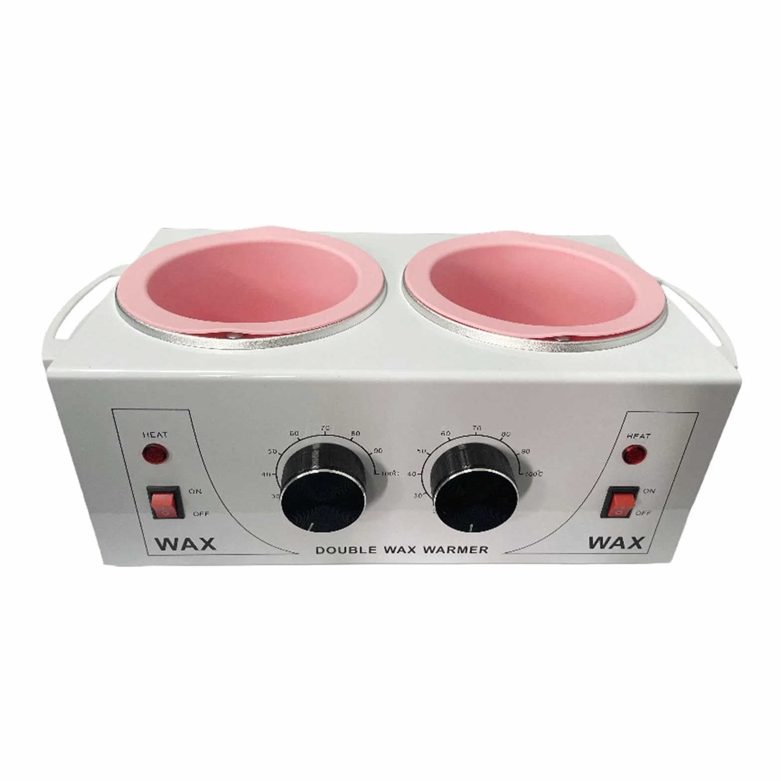 MagiDeal Calentador de cera profesional de 1000 con temperatura ajustable y doble olla de silicona para depilación facial, corporal y de piel.