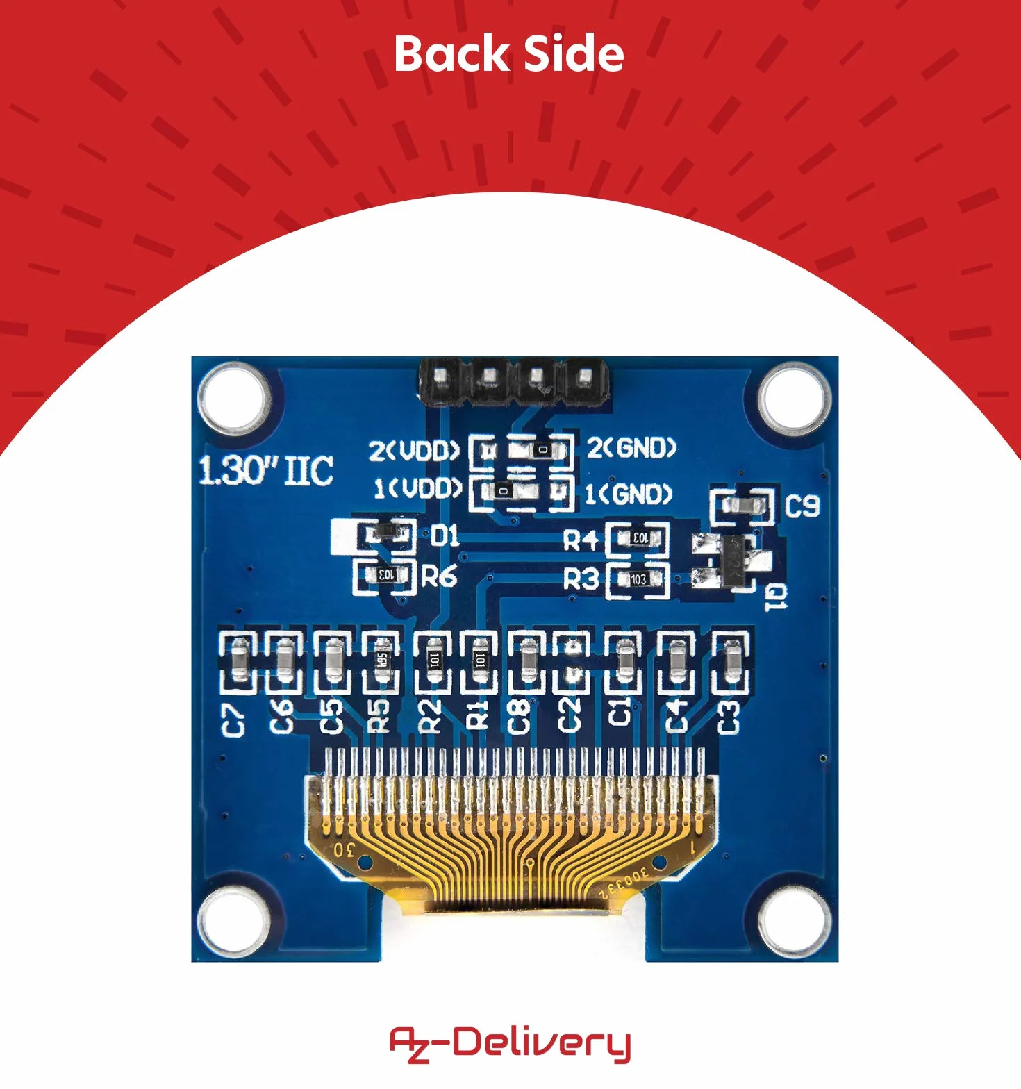AZDelivery 1.3 Pulgadas OLED Display I2C SSH1106 128x64 Pixeles Modulo de Visualizacion Compatible con Arduino Raspberry Pi