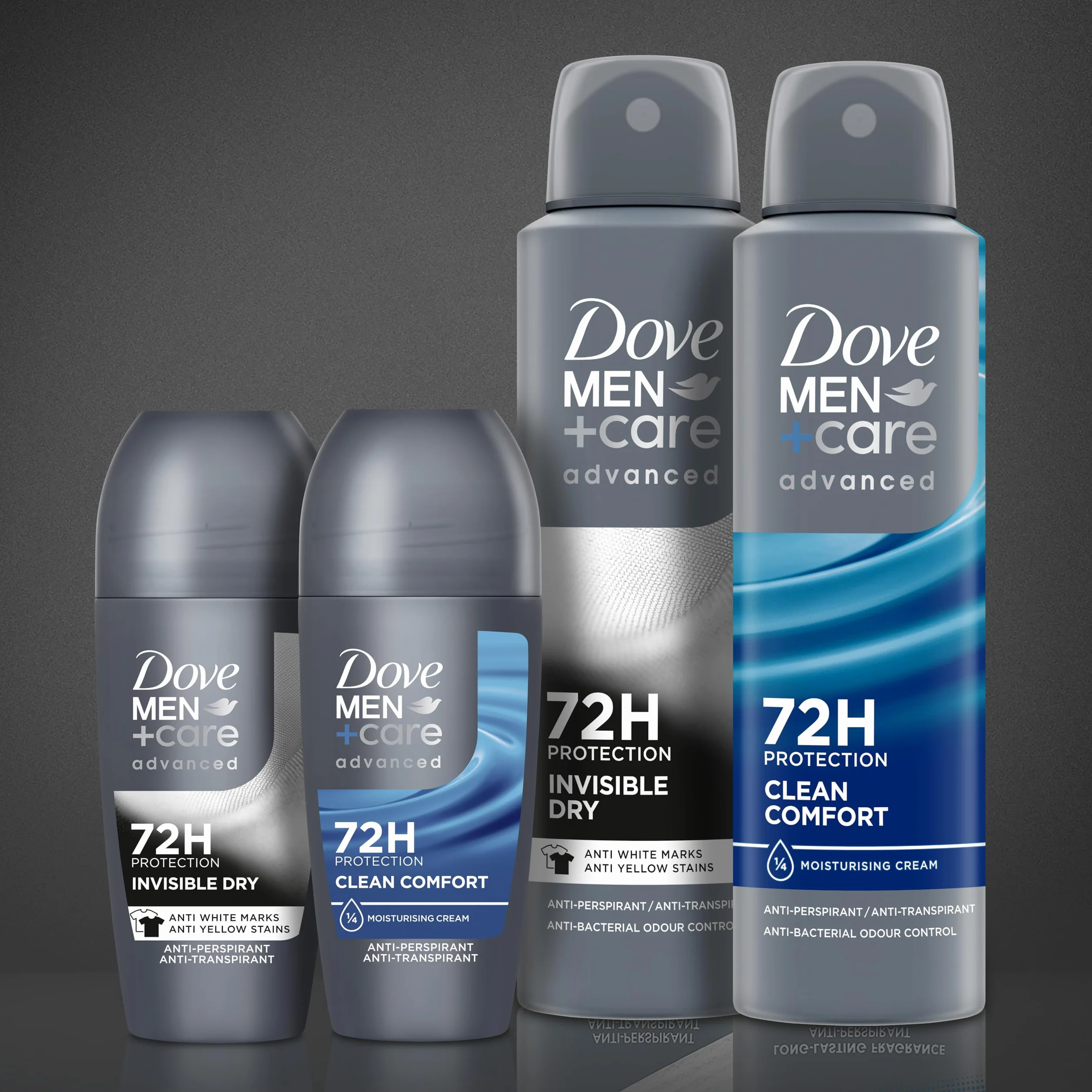 Dove Men+Care Advanced Desodorante Roll-On Invisible Dry 72h Antitranspirante 50ml Pack 6