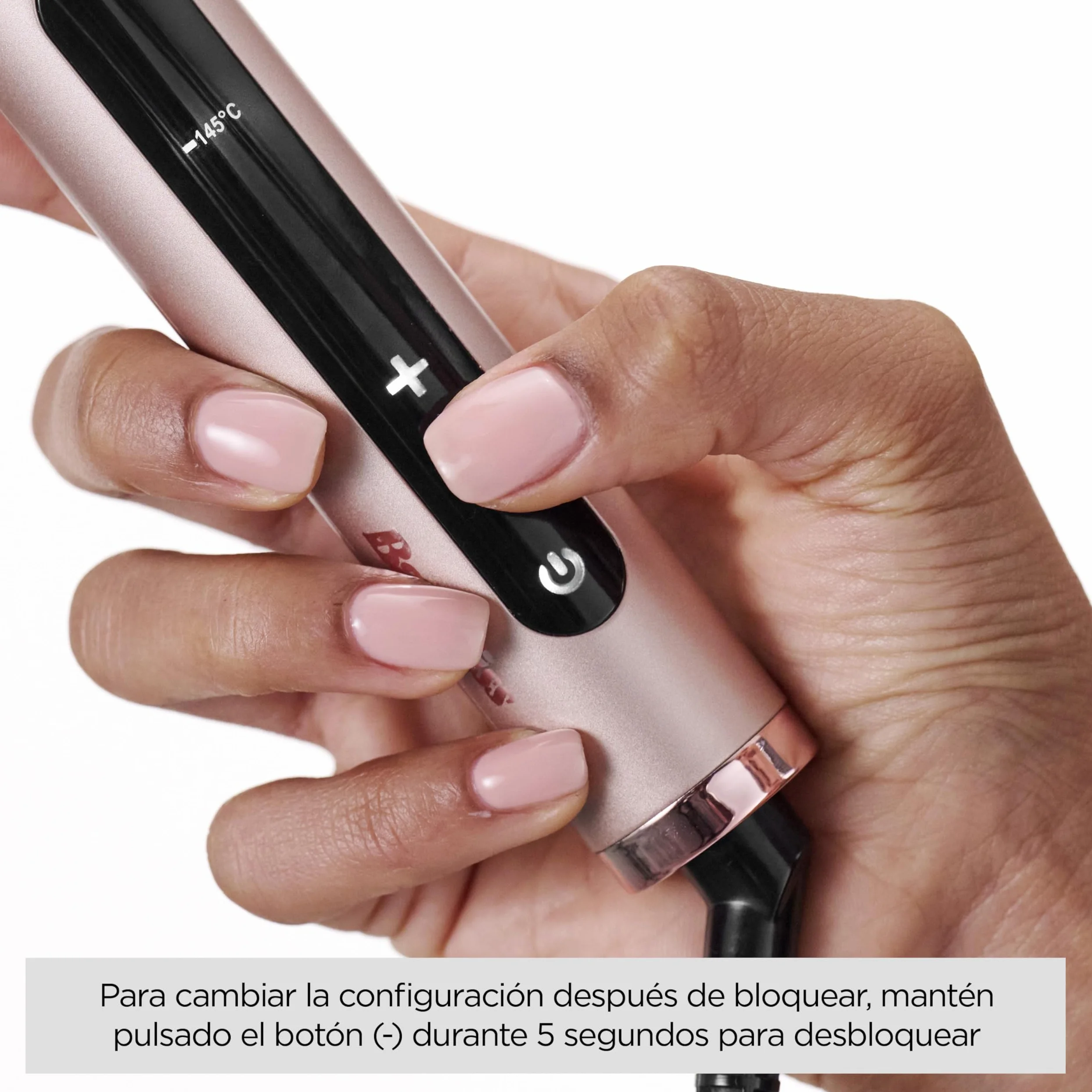 BaByliss Volume Boost Cepillo Térmico Caliente - Barril de 38mm, Cepillo Rizador Calentado, Control Iónico Antifrizz, 4 Niveles de Calor, Multivoltaje, Rosa/Negro, HSB200E