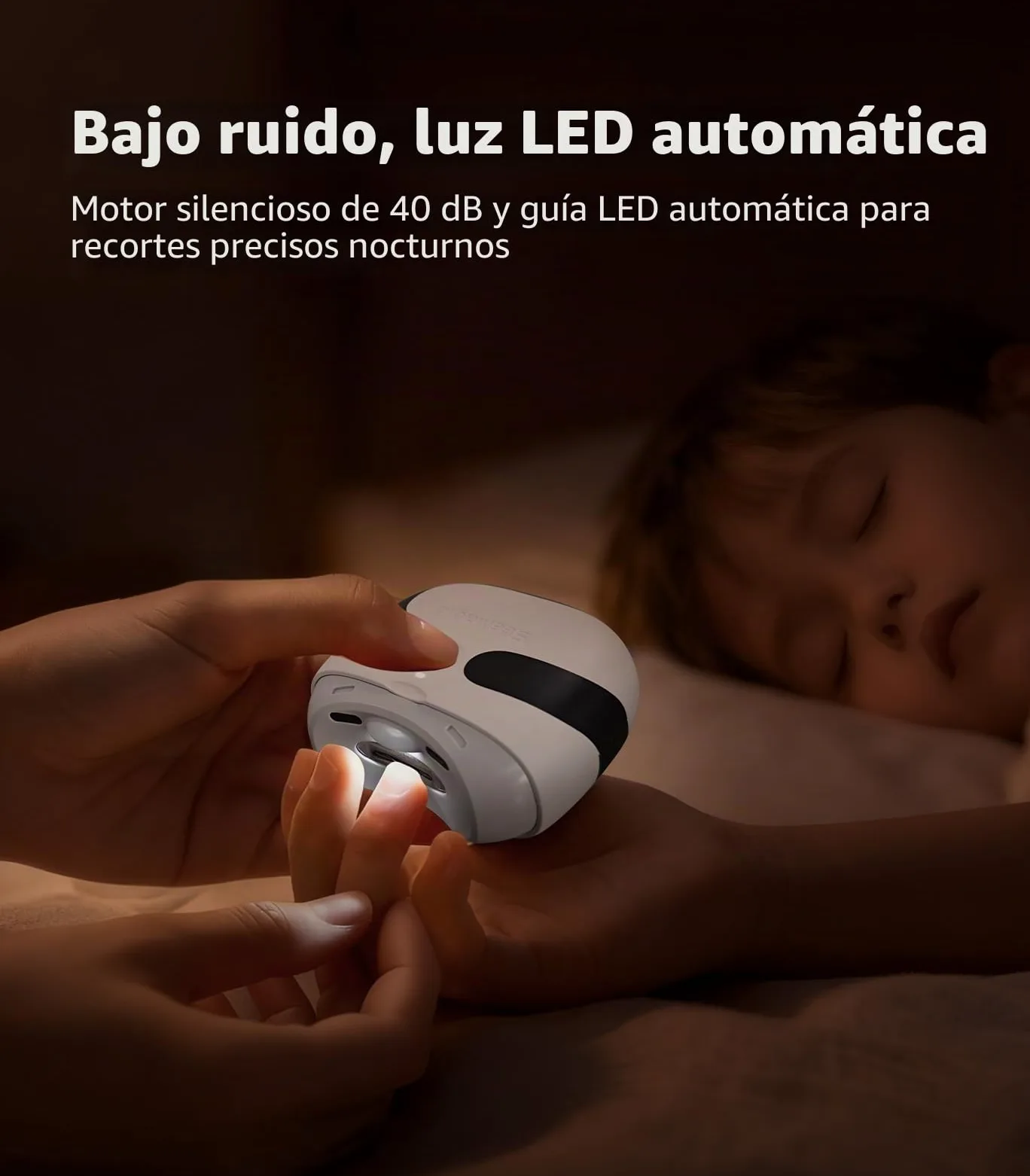 Cortauñas eléctrico 3 en 1con luz LED, recargable | para adultos, personas mayores, niños,regalo aniversario navidad, diseño de panda
