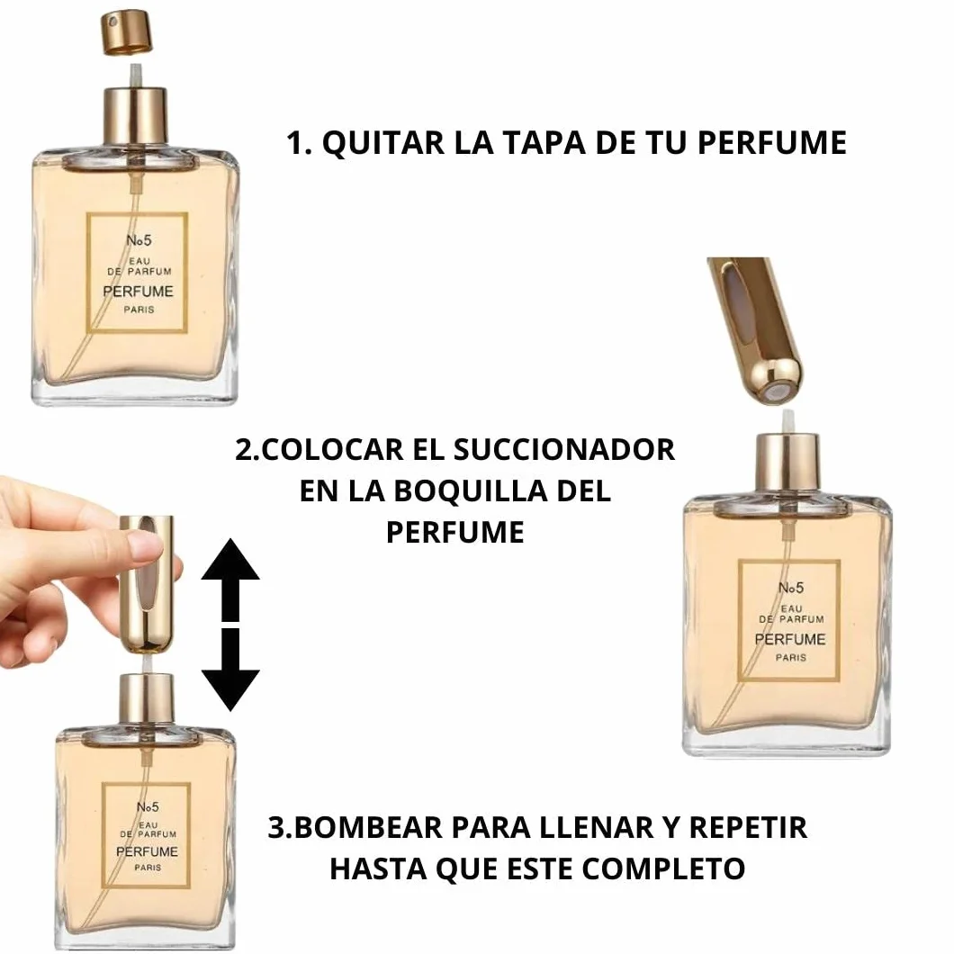 Atomizador Perfume Recargable 5ML, Mini Botella Rociadora Portátil, Pulverizador Colonia Sin Fugas, 5 PCS