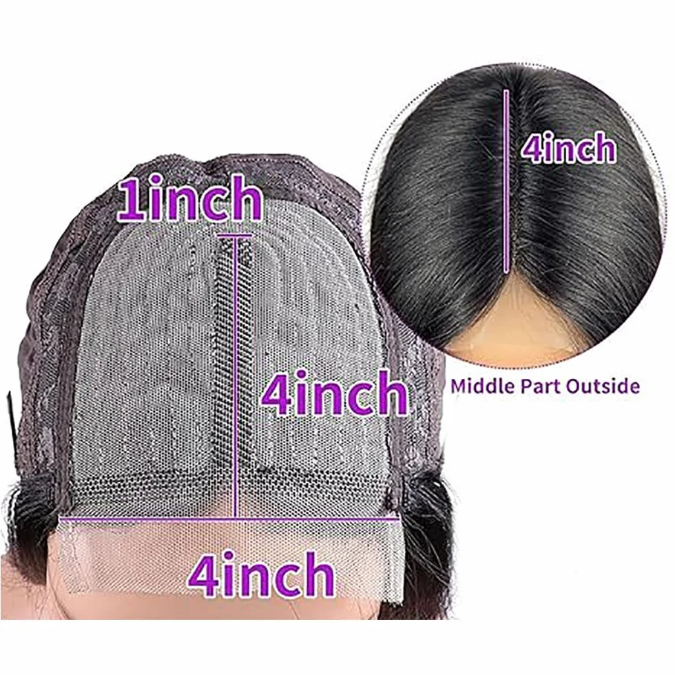 Pelucas Cabello Humano Body Wave Glueless Wig 4x1 Lace Natural Hairline 34 Inch Black