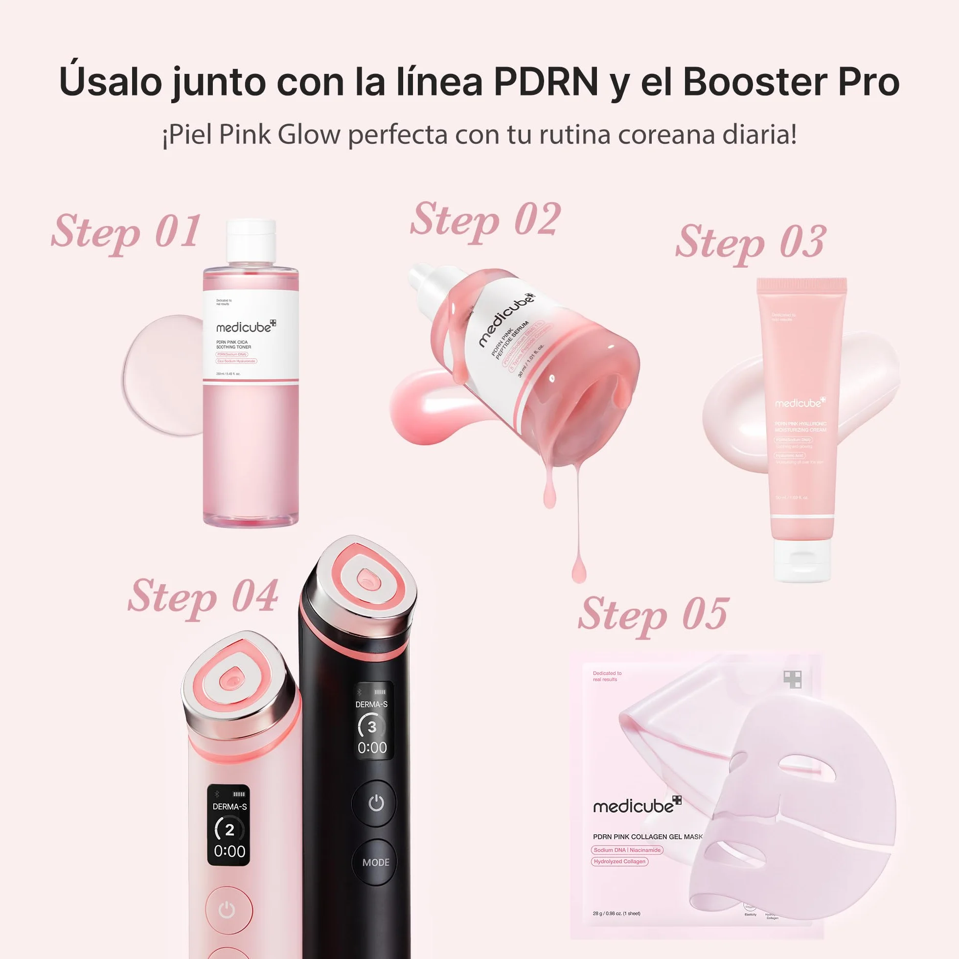 Medicube PDRN Pink Peptide Serum Facial 30 ml con PDRN, Péptidos y Niacinamida