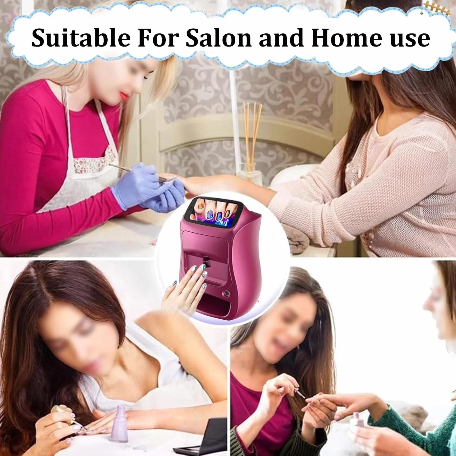 Impresora Digital Móvil Decoración Uñas,Máquina Pintar Uñas,Impresión Patrones Bricolaje Y Secado En Uno,Impresora Automática Uñas 3D para Estudio uñas/manicurista/Amantes Las uñas