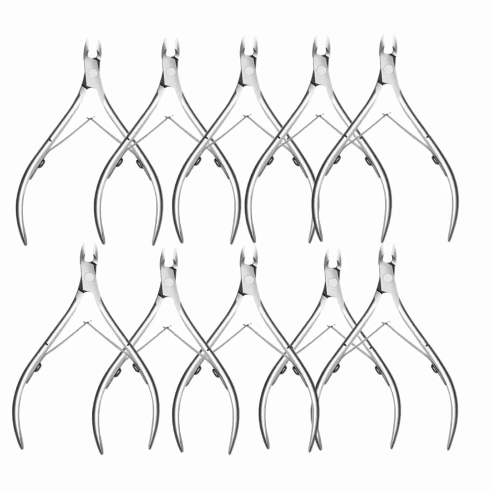 10 cortaúñas antioxidantes for cutículas, Tijeras de manicura con Bordes Afilados, Herramientas Profesionales for Cortar cutículas Cortas.(Sliver 10pcs)