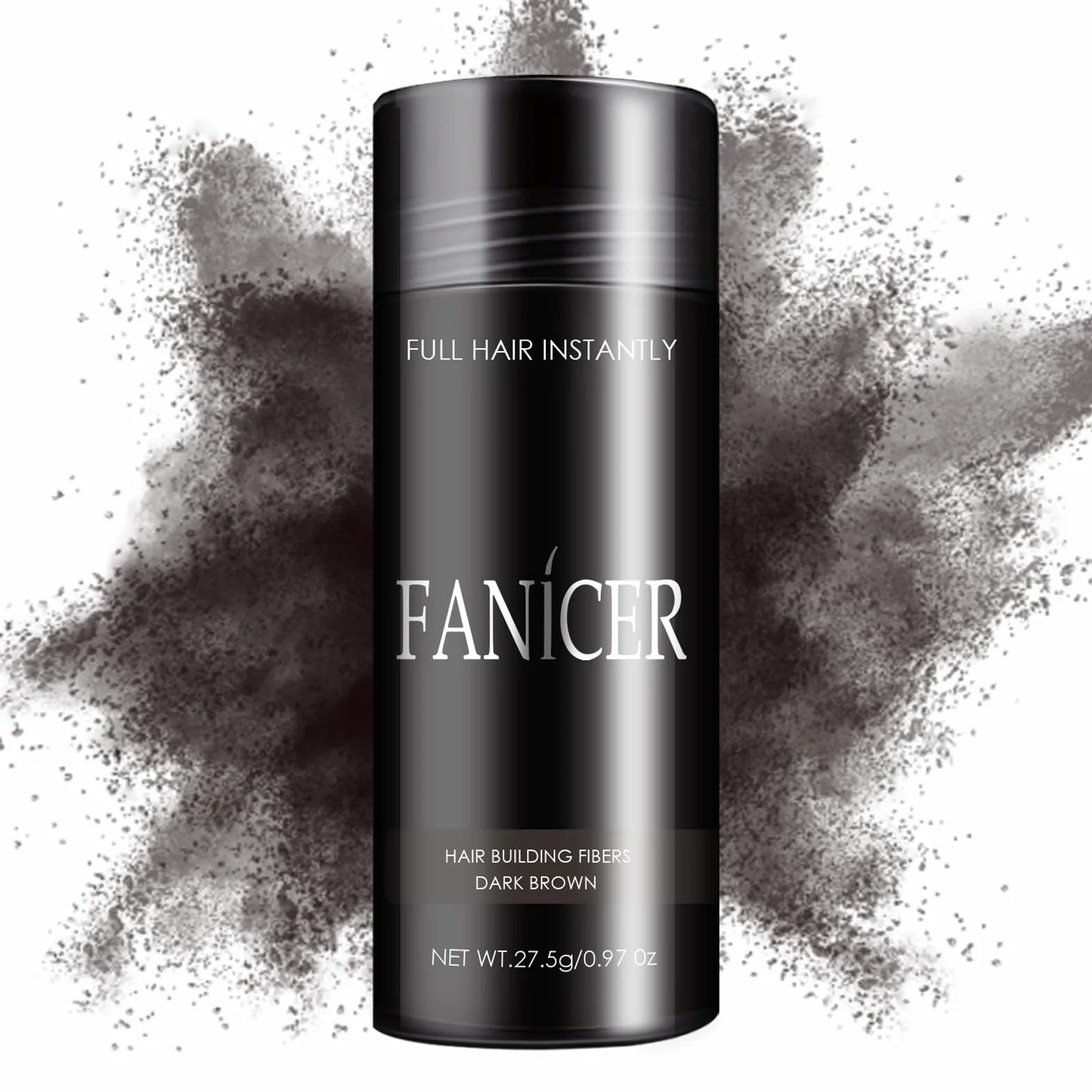 Polvo Fibra Capilar 27.5g Marrón Oscuro para Cabello más Lleno