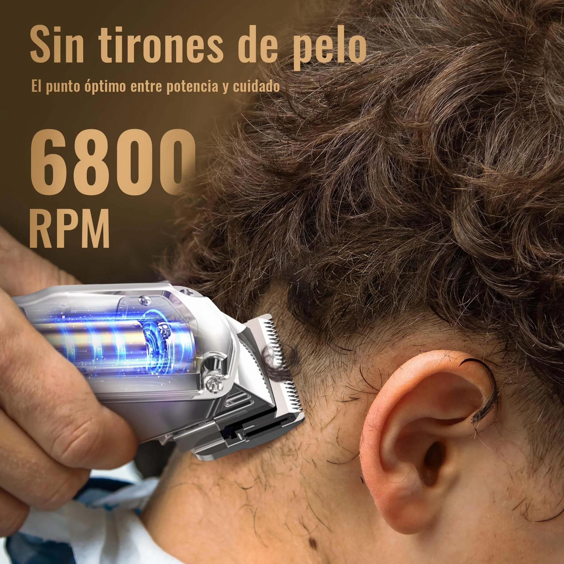 Maquina de Cortar Pelo Hombre Cortapelos Recortadora de Barba con Peines Guía