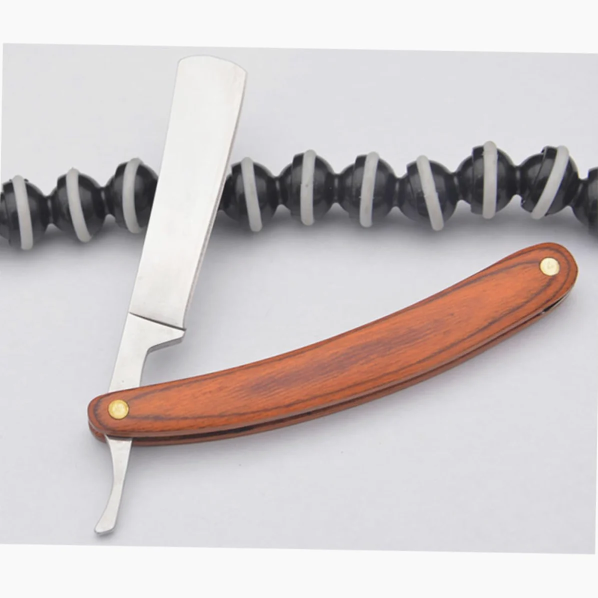 COLLBATH Maquinilla de Afeitar Manual Mango de Madera y Acero Inoxidable Vintage Diseño Antiguo Peso Equilibrado para Afeitado Cómodo y Preciso en Hombres
