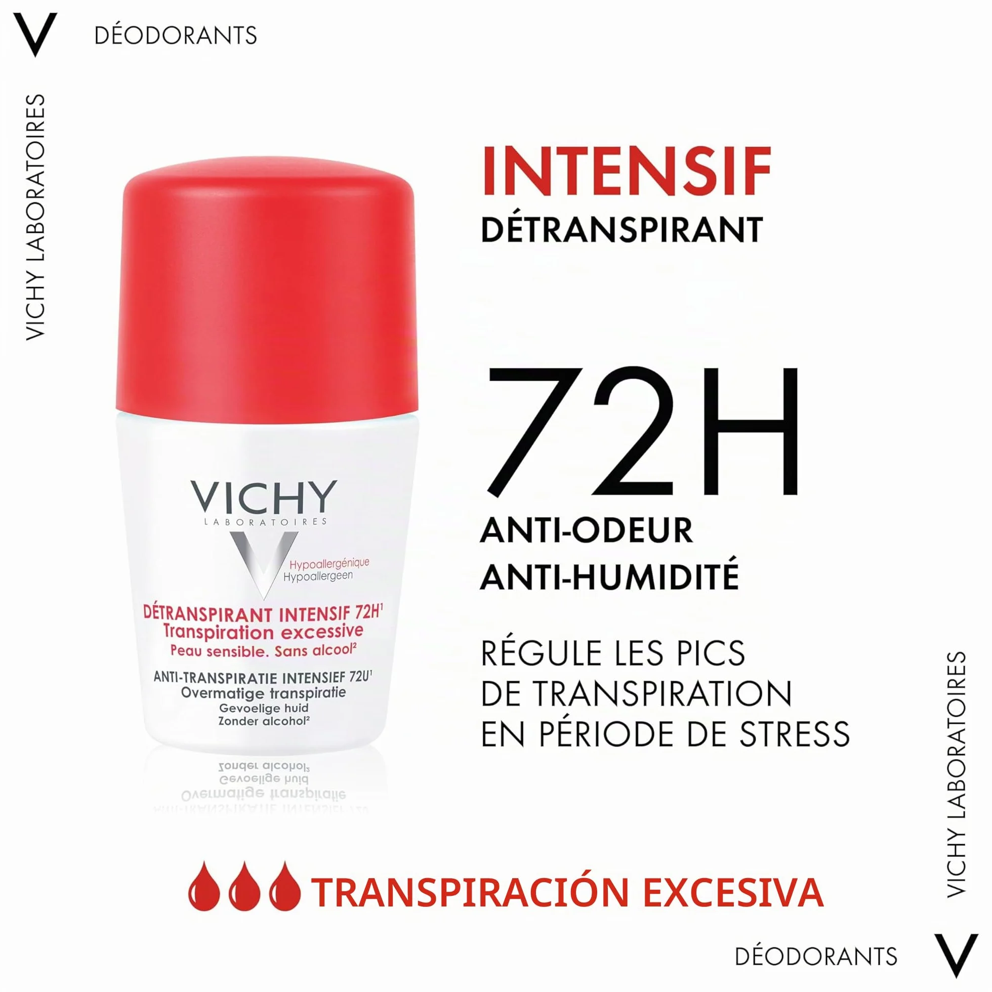 Vichy Desodorante Antitranspirante Intensivo 72h Roll-on 50 ml