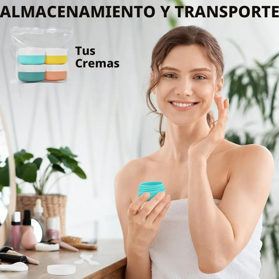 HOTUT 4 recipientes de silicona a prueba de fugas para cosméticos de viaje 30 ml