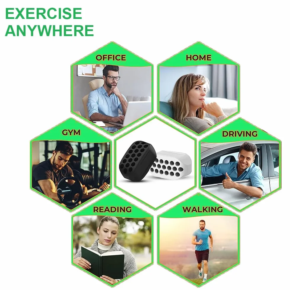 Ejercitador de Mandíbula Set Silicona Jawline Exerciser Fitness Ball 10pcs