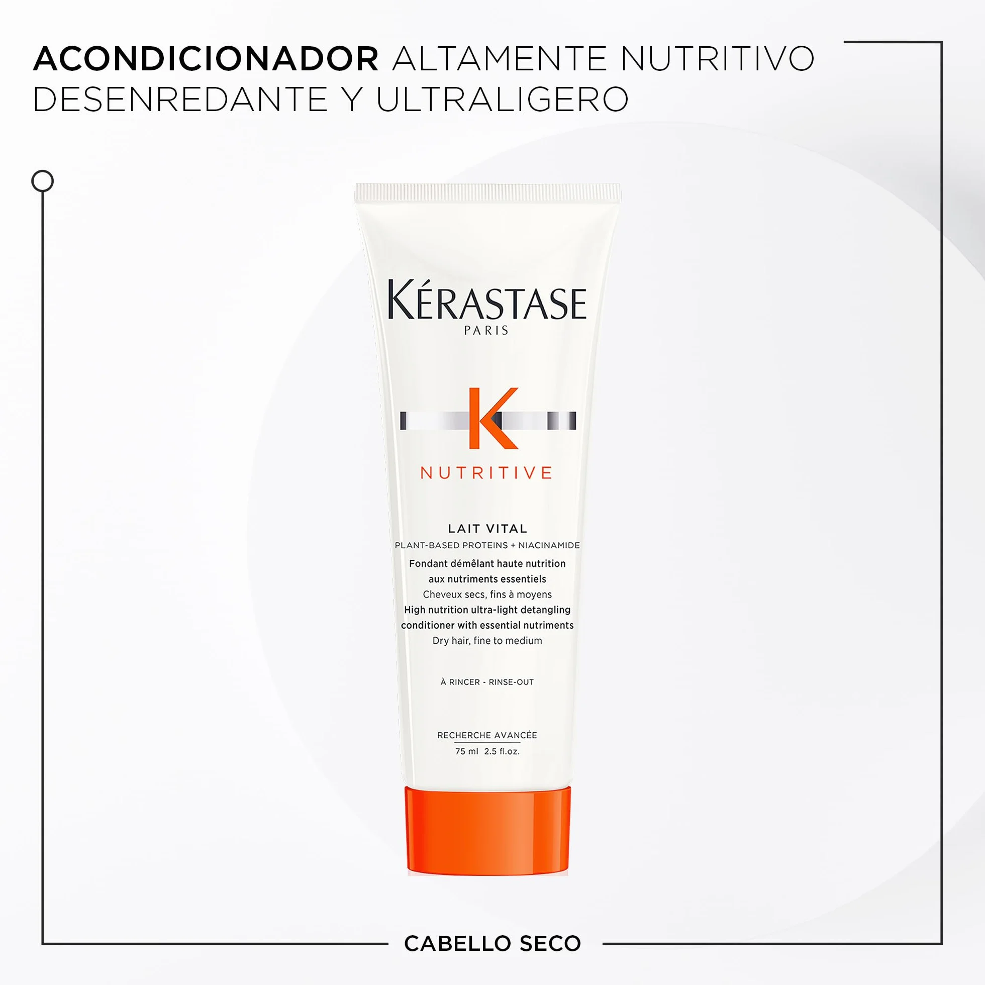 Kérastase Nutritive Kit Rutina Nutritiva Champú Bain Satin Riche 80ml Acondicionador Lait Vital 75ml Loción Nectar Thermique 50ml Cabello Seco