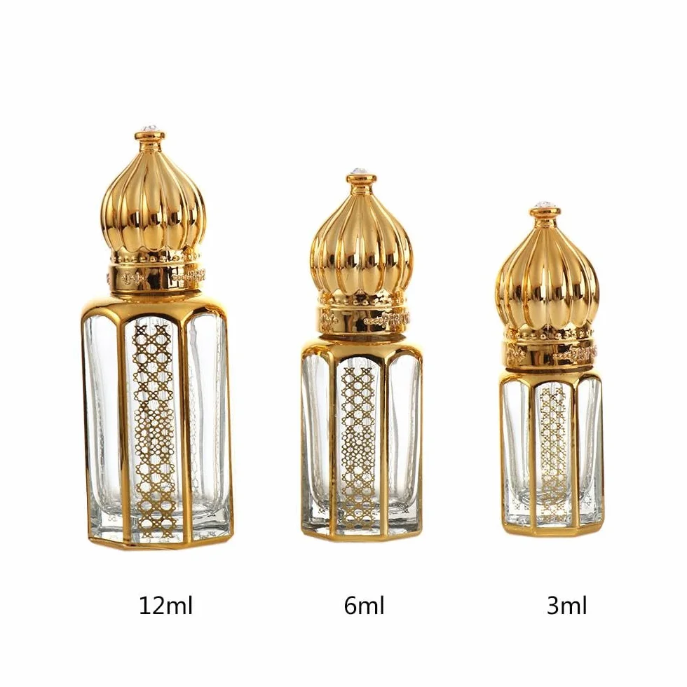 Botellas cuentagotas de cristal 12 ml para aceite esencial perfume vacías vintage