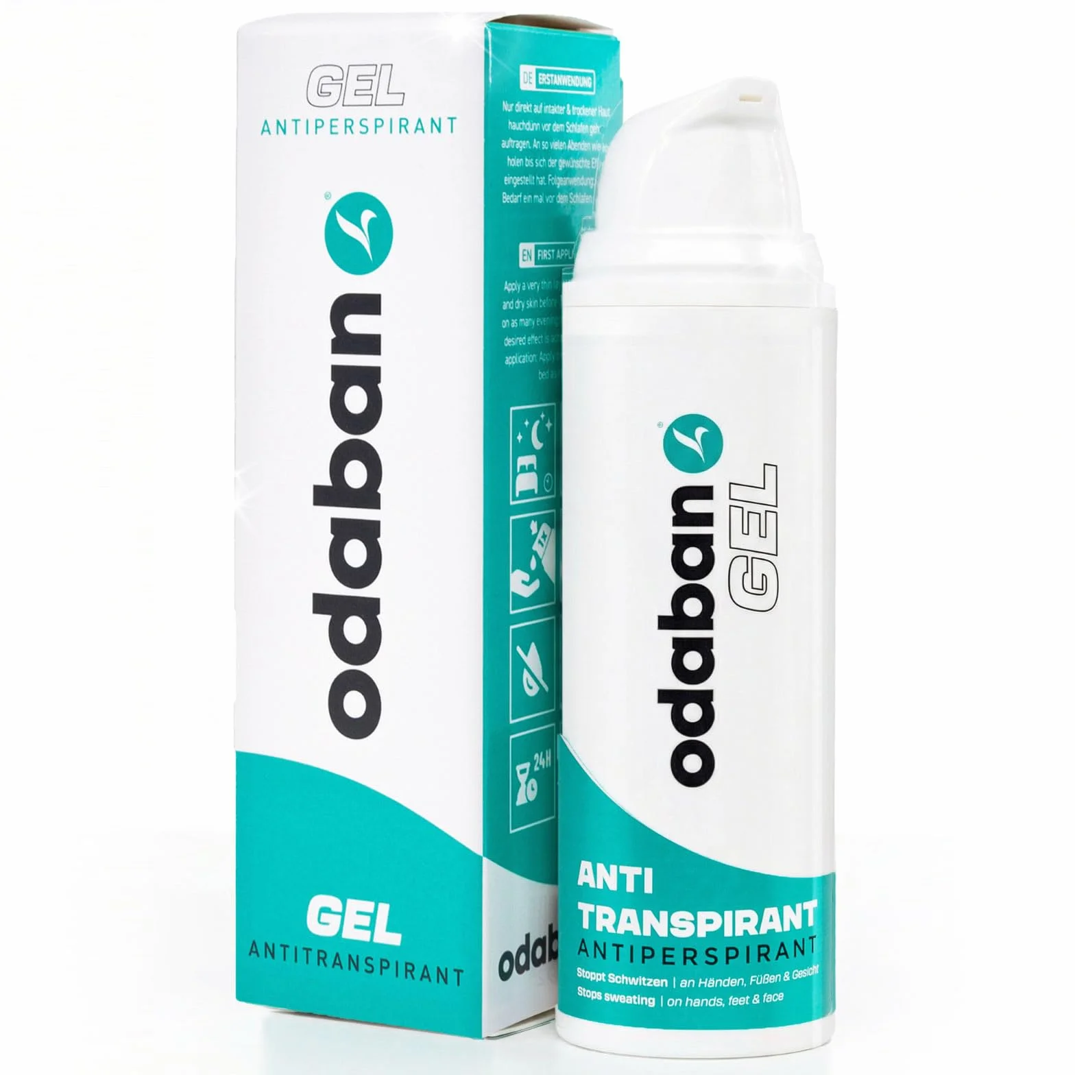 Odaban Antitranspirante Gel 50 ml | Control del Sudor para Manos, Pies, Rostro