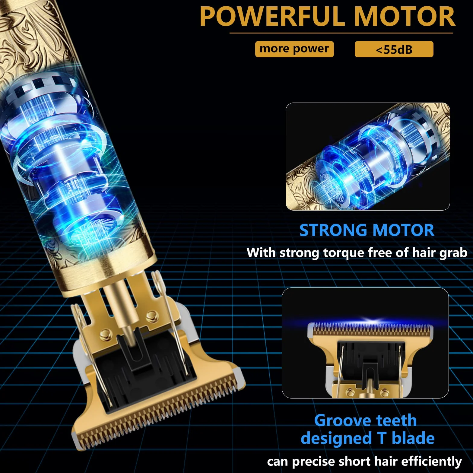 Profesional Cortapelos Hombre Recortadora Eléctrica Inalámbrica Carga Rápida USB Maquina Cortar Pelo Barba