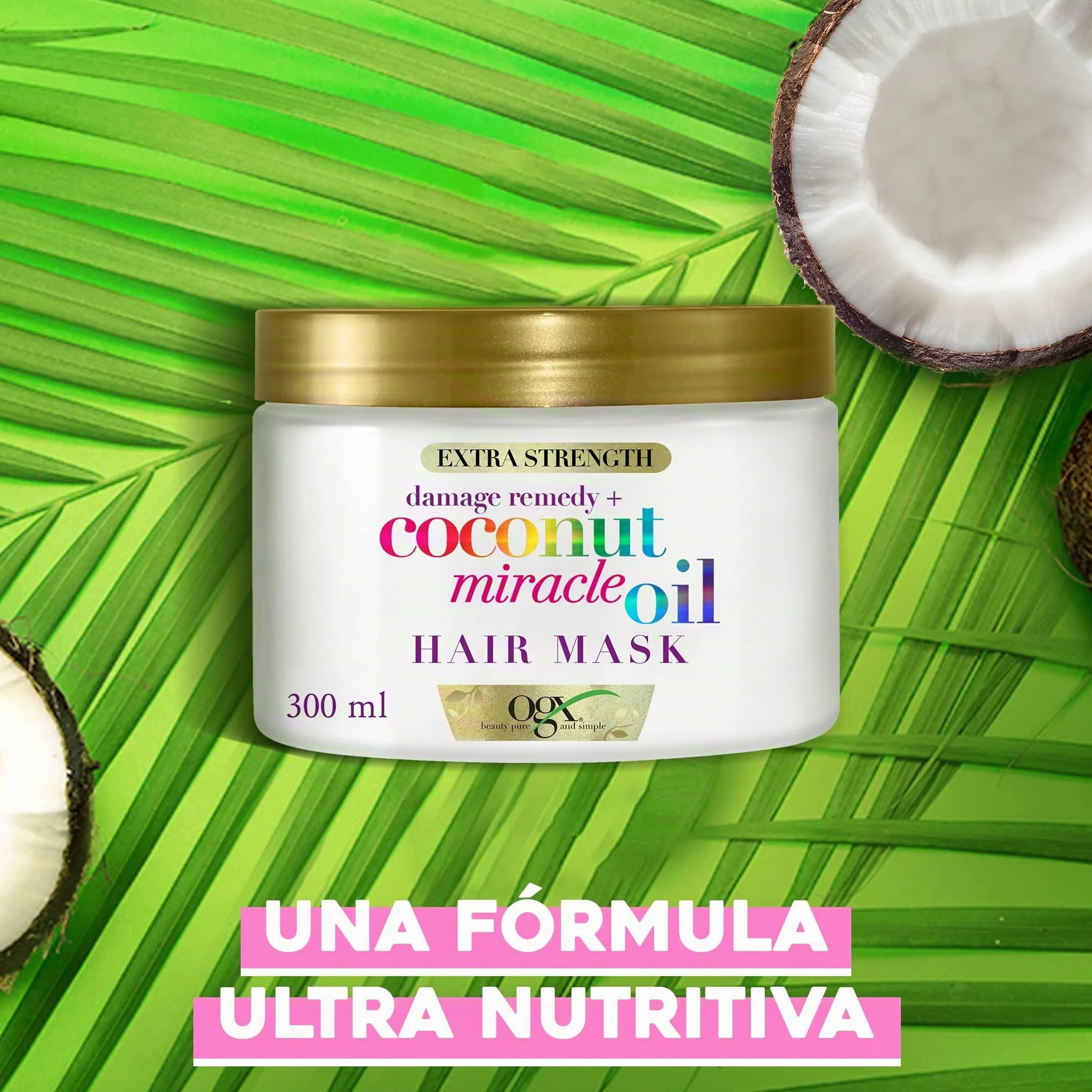 OGX Coconut Miracle Oil Hair Mask 300 ml Anti Frizz Reparadora Sin Sulfatos